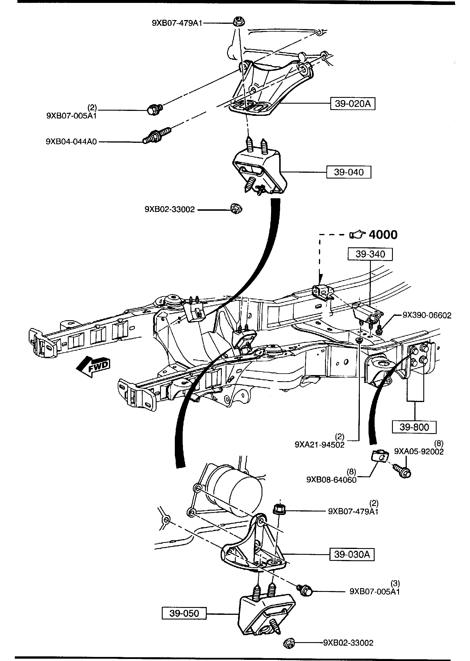 Diagram ENGINE & TRANSMISSION MOUNTS (2500CC) for your 2013 Mazda Mazda3 2.5L MT 2WD HATCHBACK SIGNATURE 