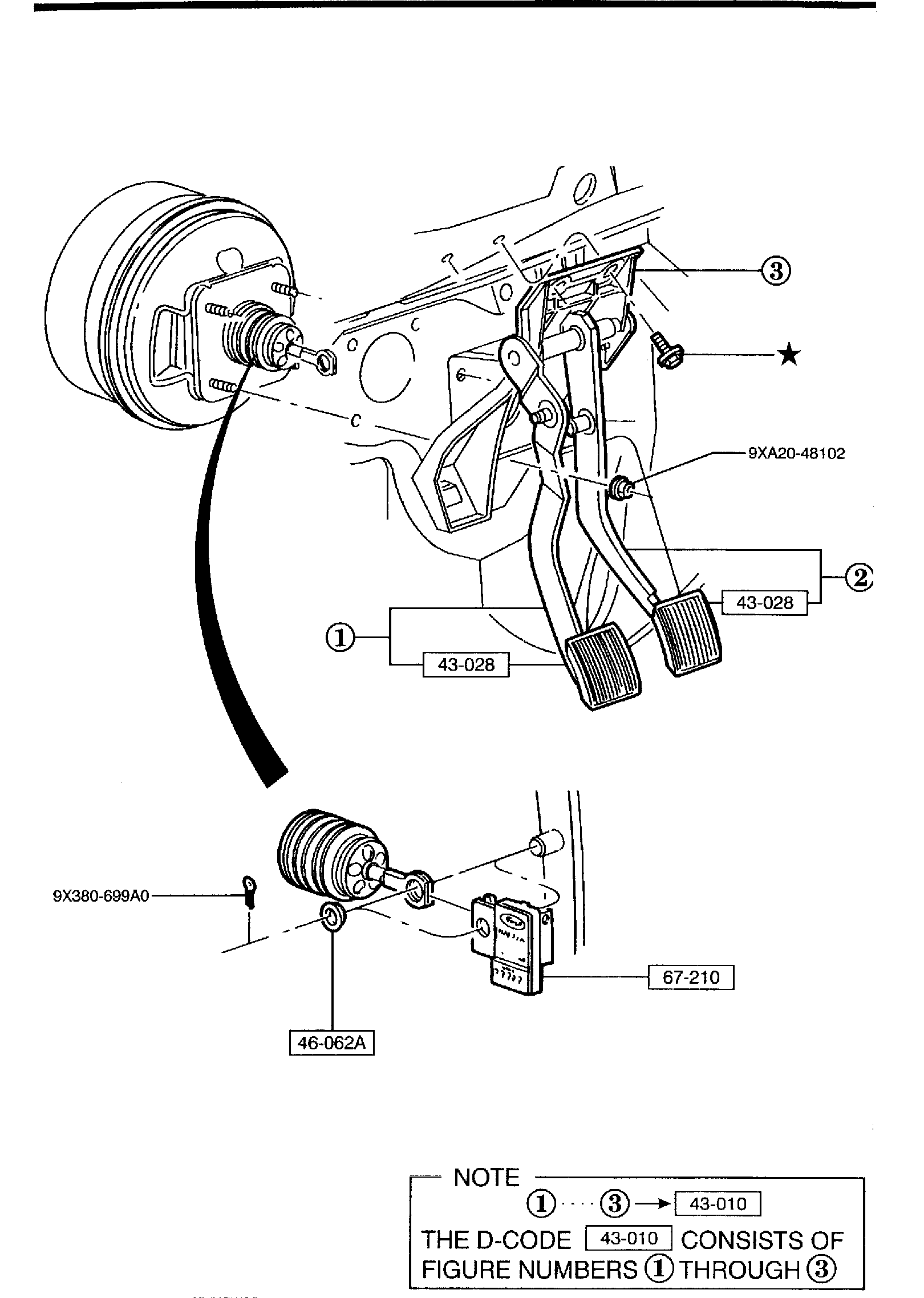 Diagram CLUCH & BRAKE PEDALS (MANUAL TRANS.) for your 2006 Mazda B4000   