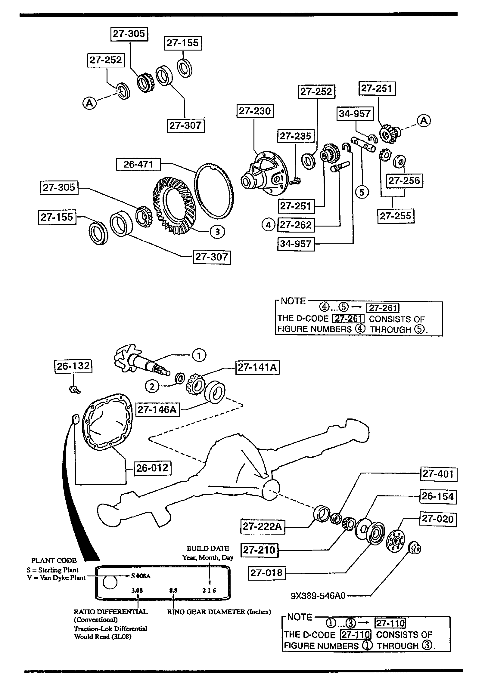 Diagram REAR DIFFERENTIALS (NORMAL DIFF.) for your 2000 Mazda Millenia   