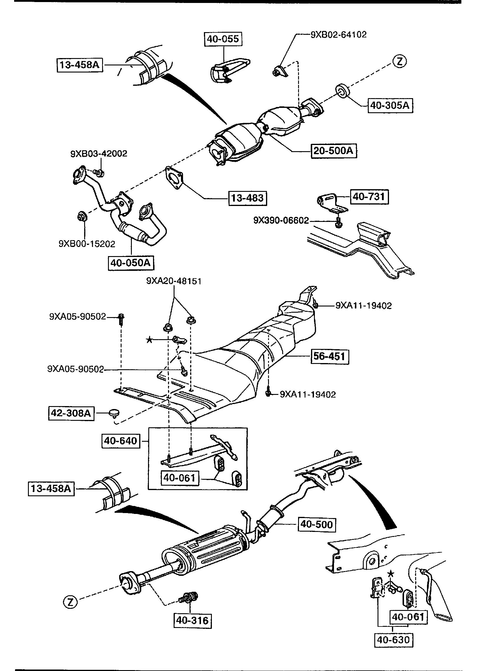 Diagram EXHAUST SYSTEM for your Mazda