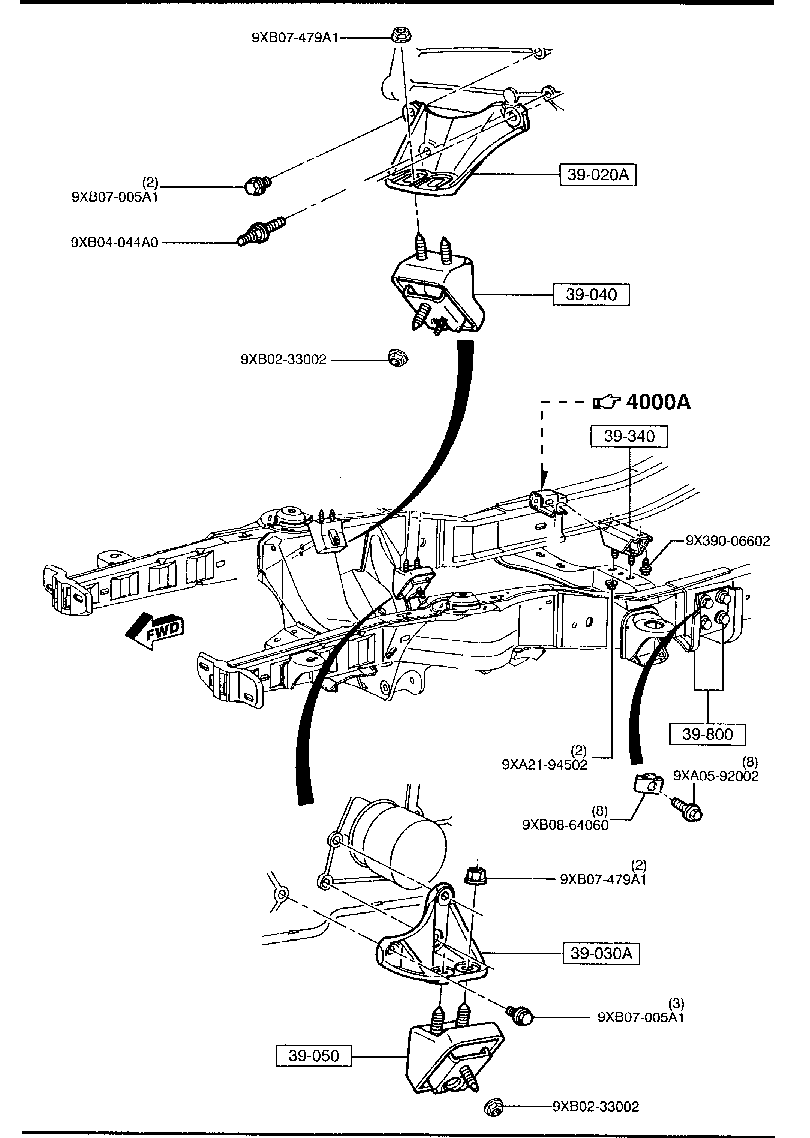 Diagram ENGINE & TRANSMISSION MOUNTS (2500CC) for your 2013 Mazda Mazda3 2.5L MT 2WD HATCHBACK SIGNATURE 