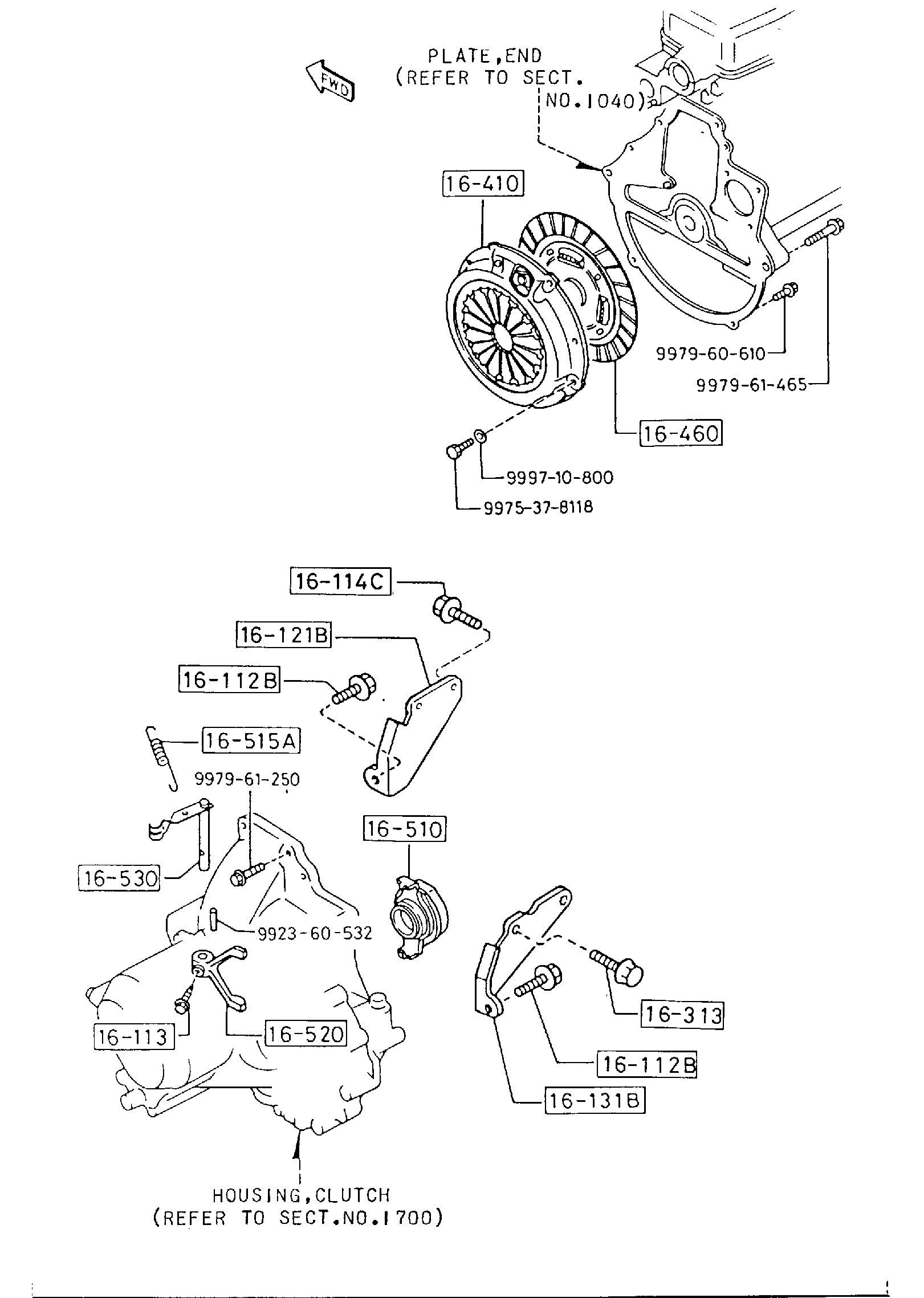 Diagram CLUTCH DISC & COVER (MANUAL) for your 1995 Mazda B2300   