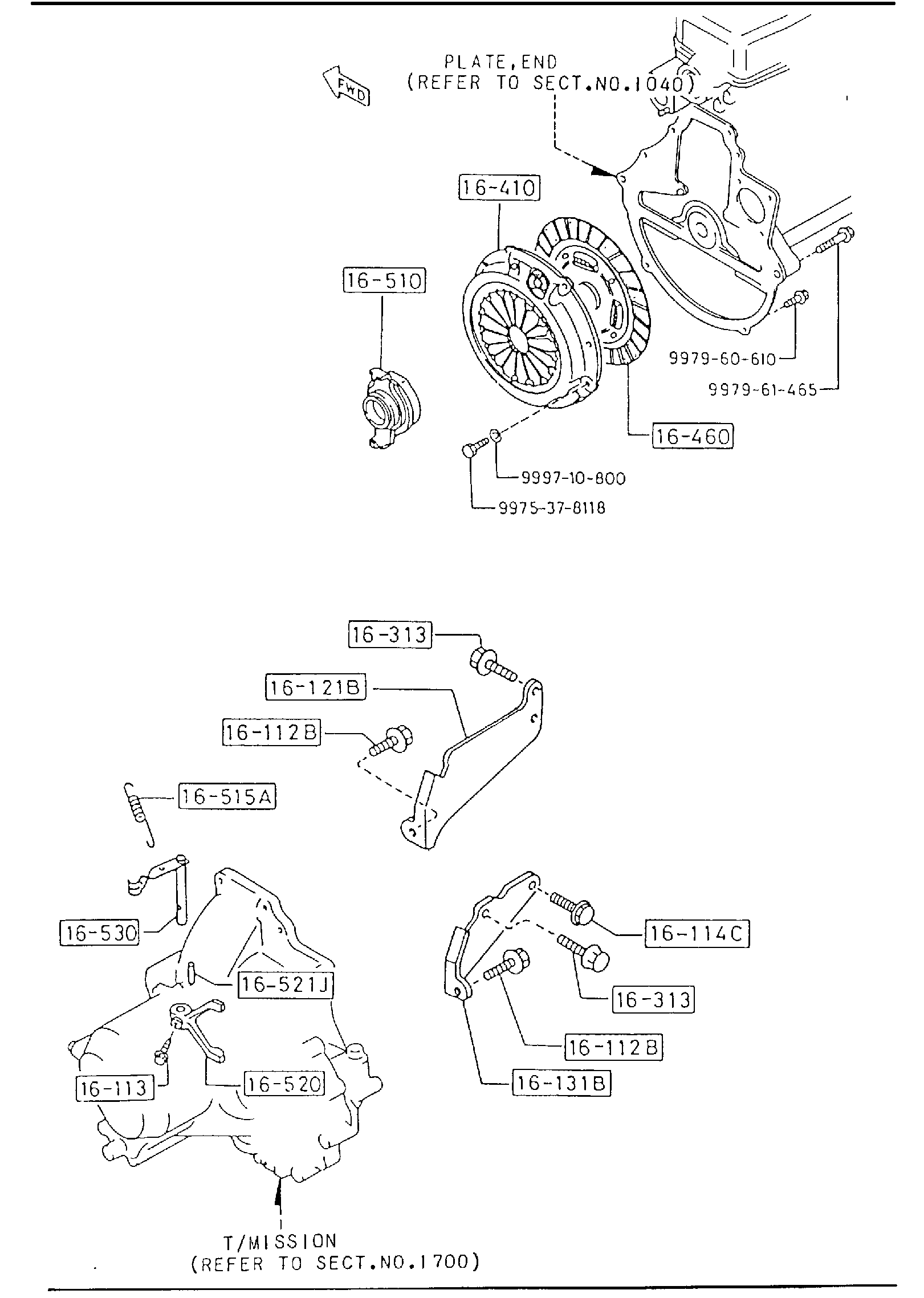 Diagram CLUTCH DISC & COVER (MANUAL) for your 1995 Mazda B2300   
