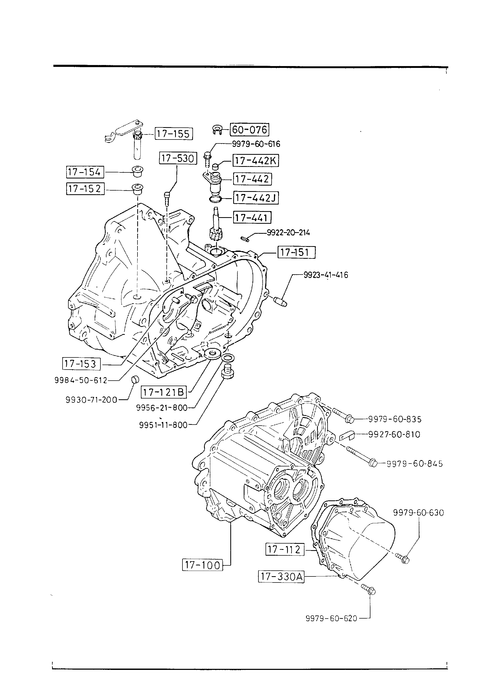 Diagram TRANSMISSION CASE (MANUAL) for your 2001 Mazda MX-5 Miata  LEATHER 