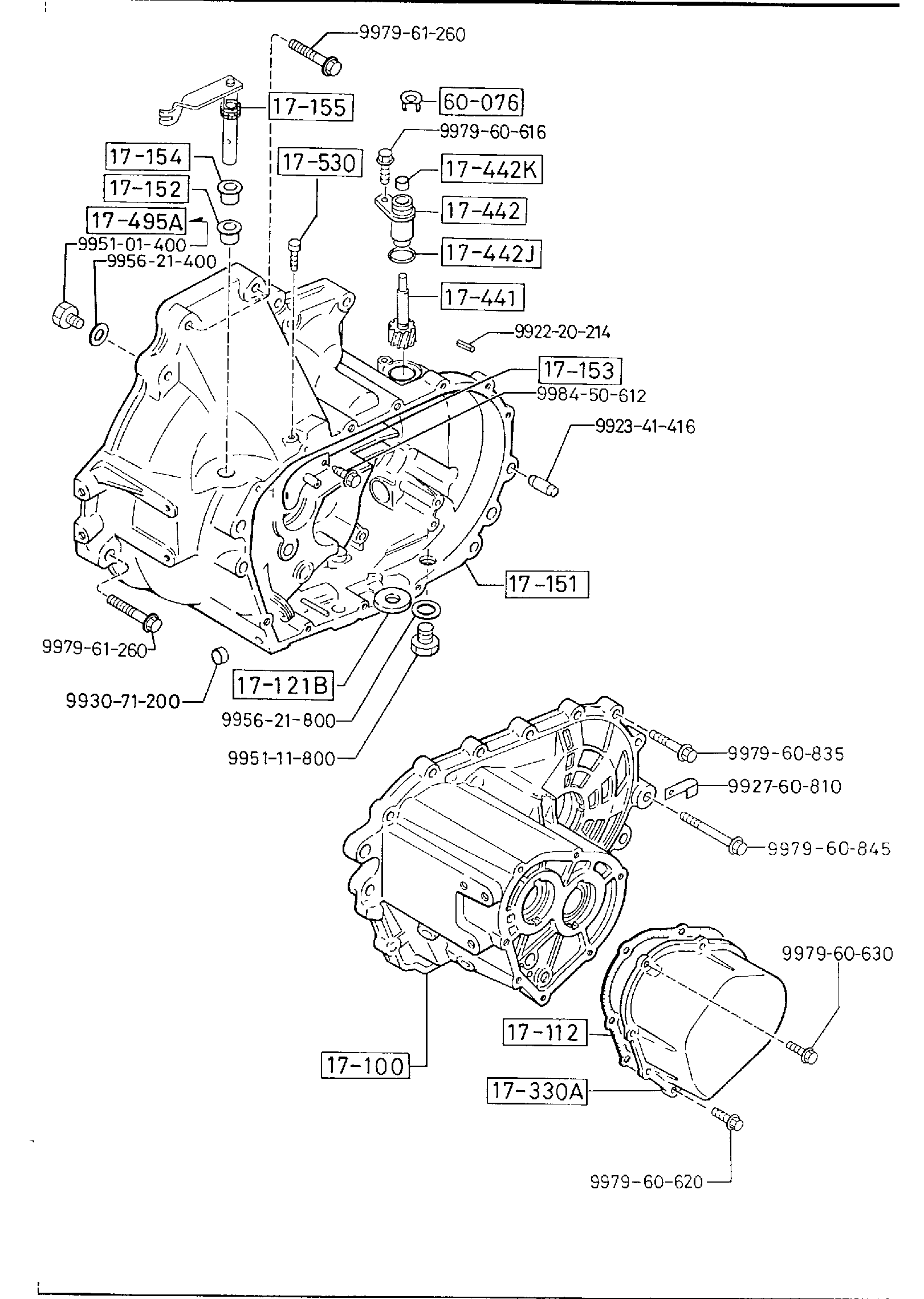 Diagram TRANSMISSION CASE (MANUAL) for your 2001 Mazda MX-5 Miata  LEATHER 