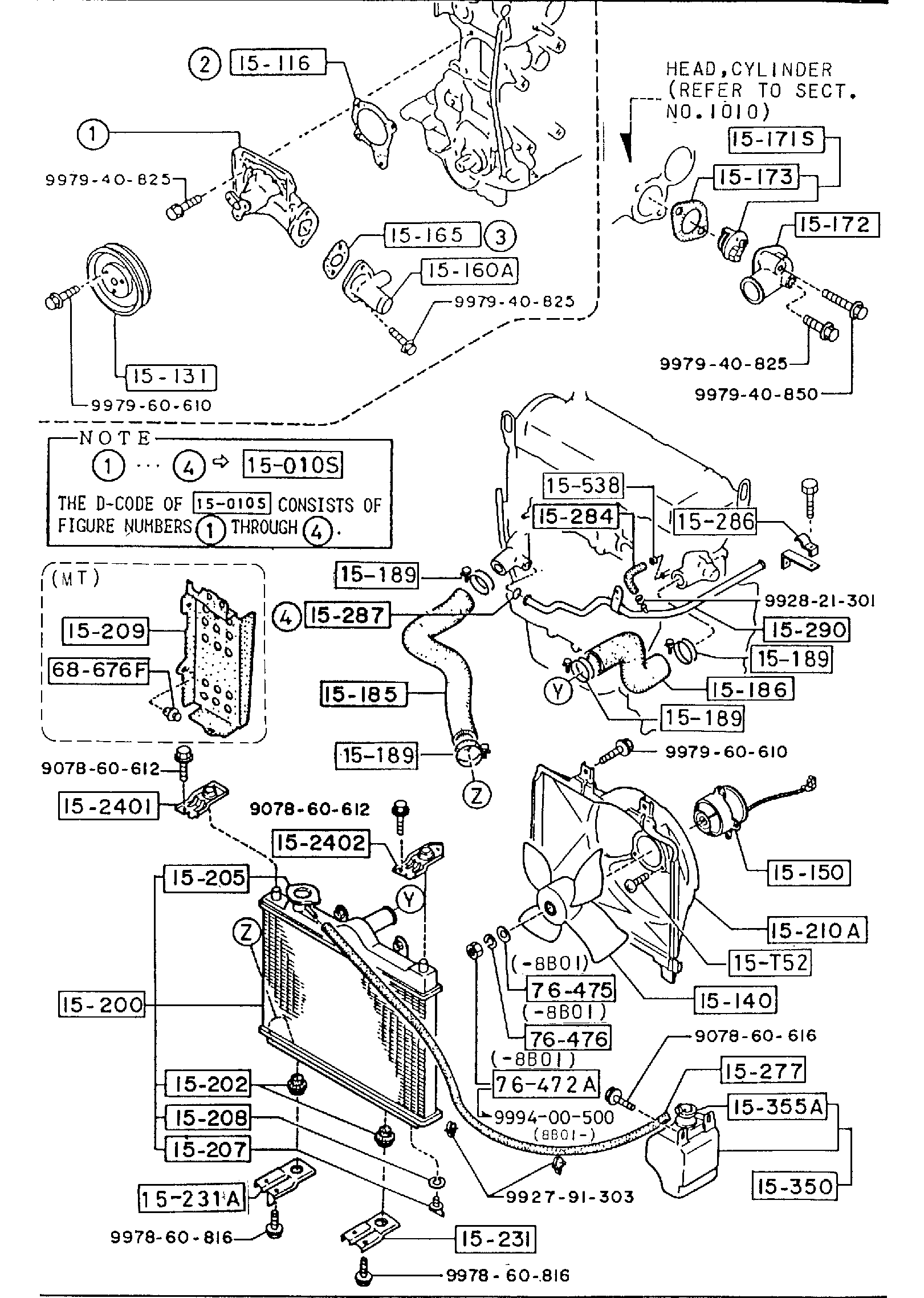 Diagram COOLING SYSTEM (W/O TURBO) for your 2012 Mazda MX-5 Miata   