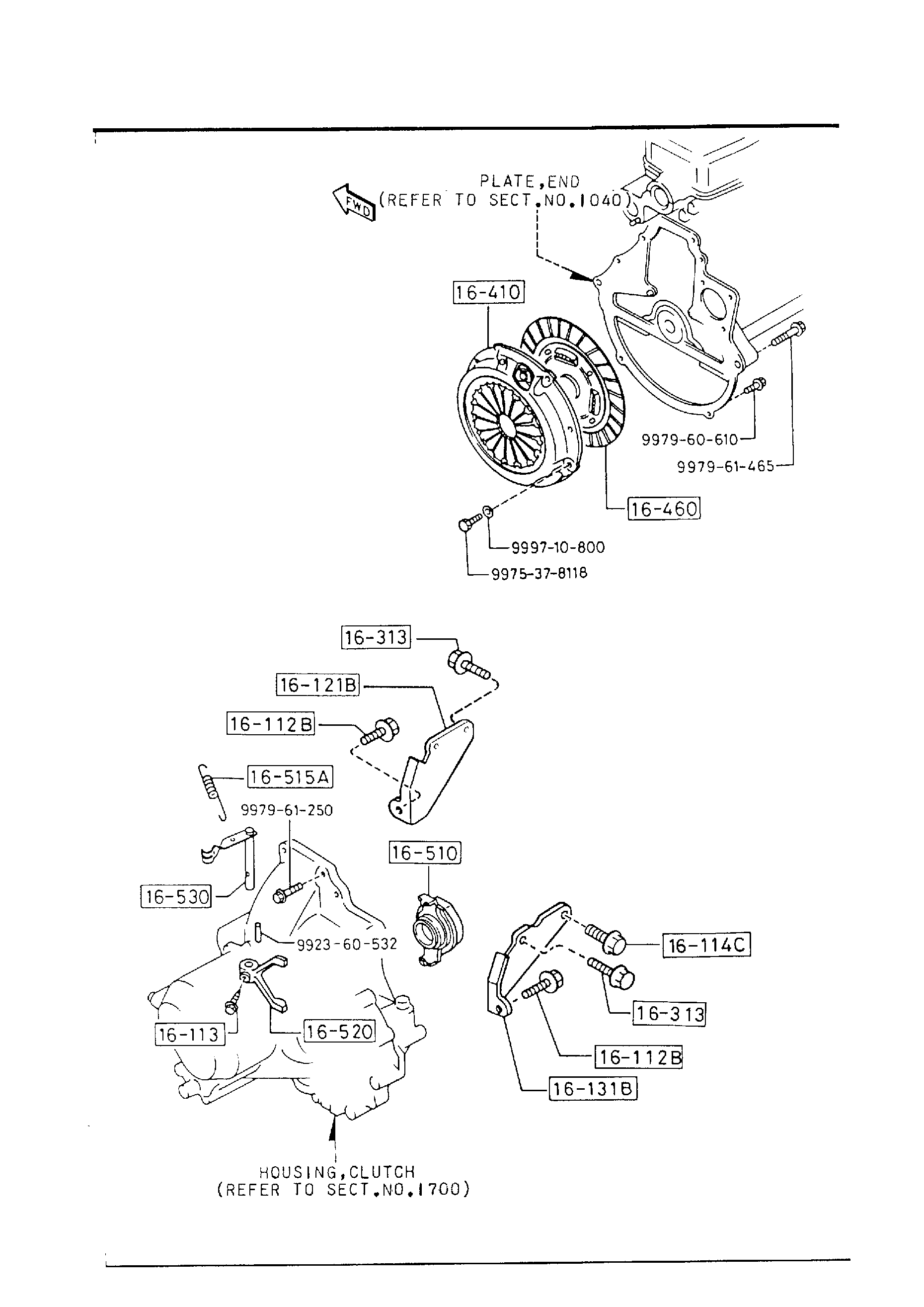 Diagram CLUTCH DISC & COVER (MANUAL) (5-SPEED) for your 1995 Mazda B2300   