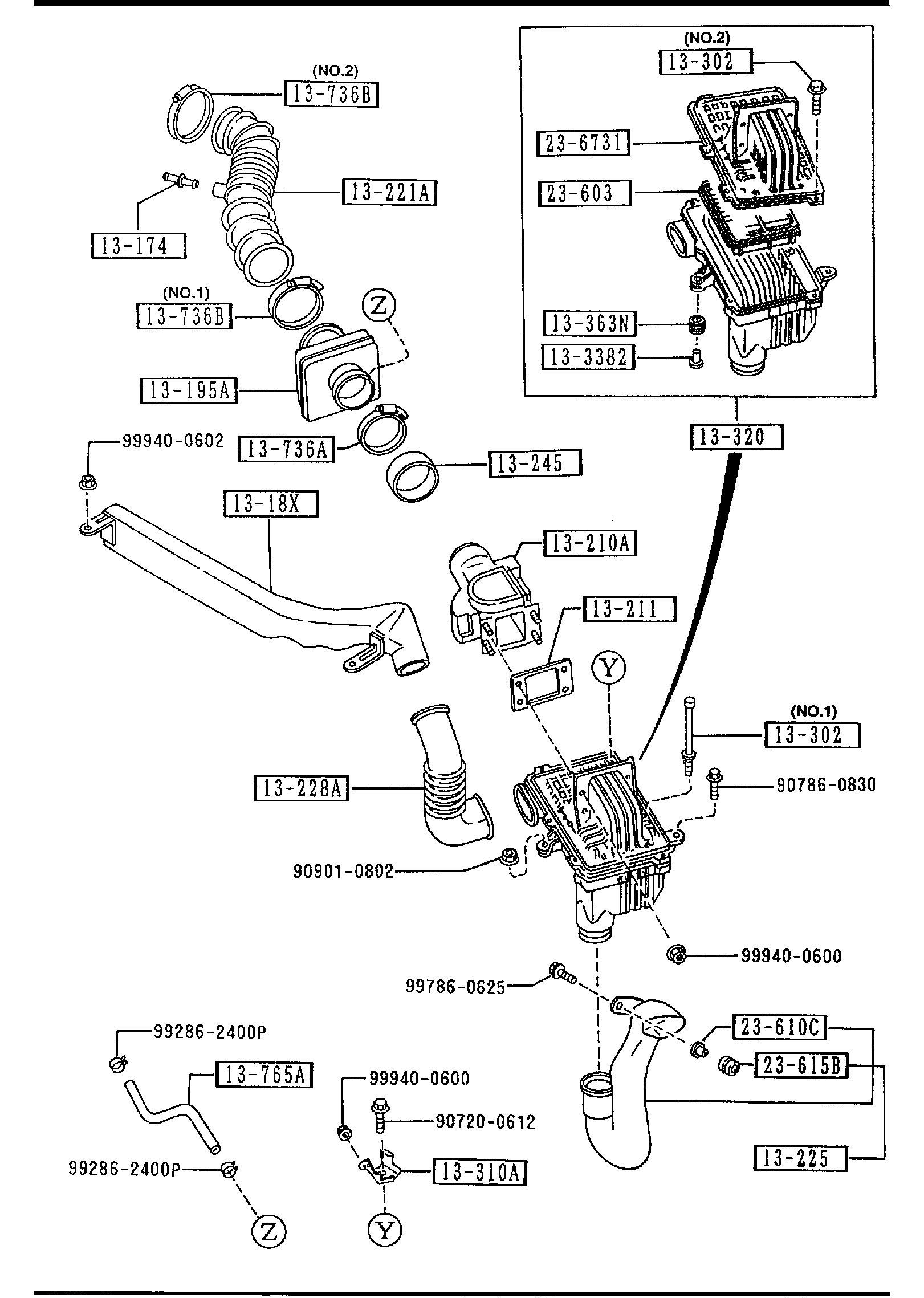 Diagram AIR CLEANER (DOHC) for your Mazda
