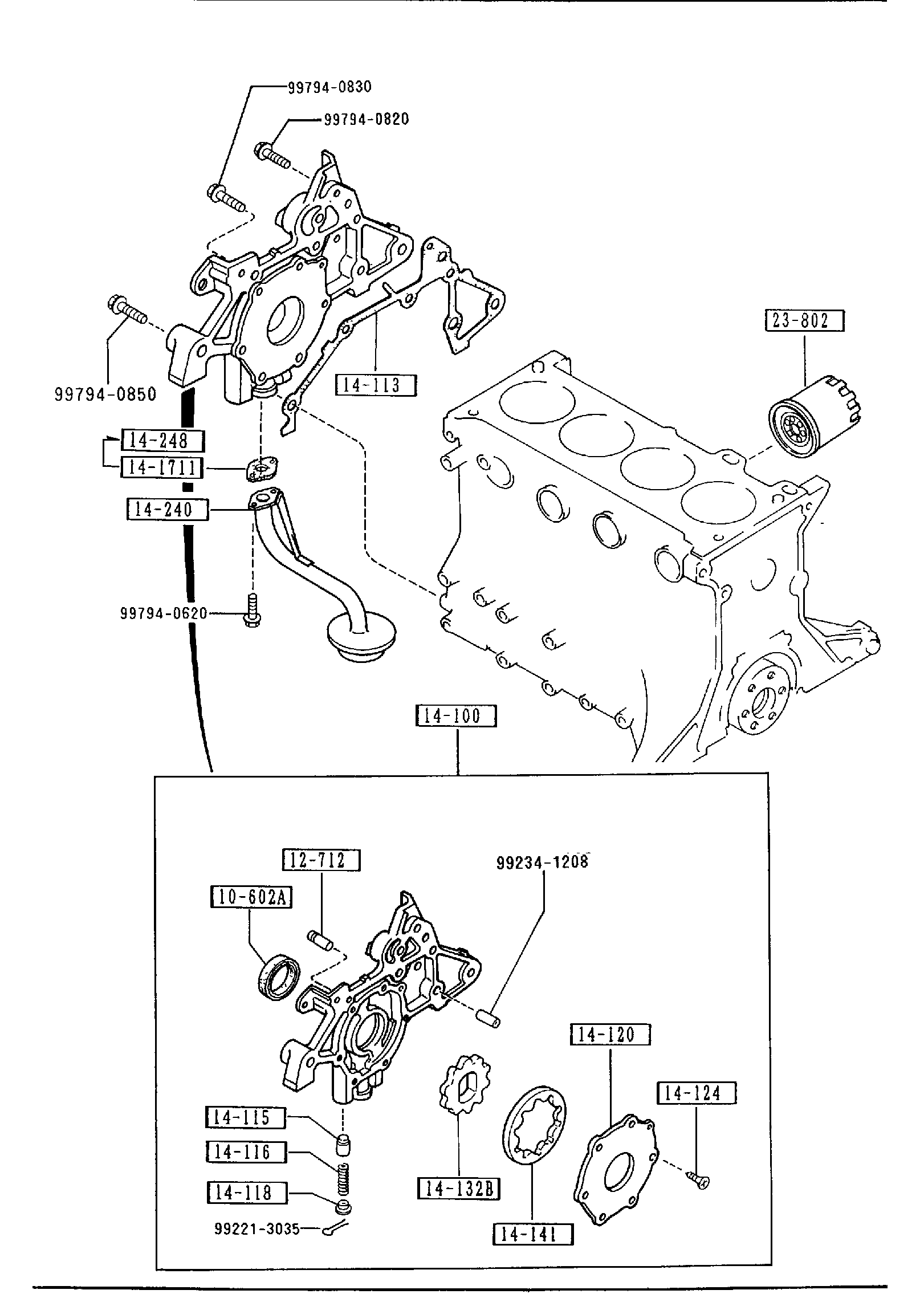 Diagram OIL PUMP & FILTER (1600CC) for your Mazda