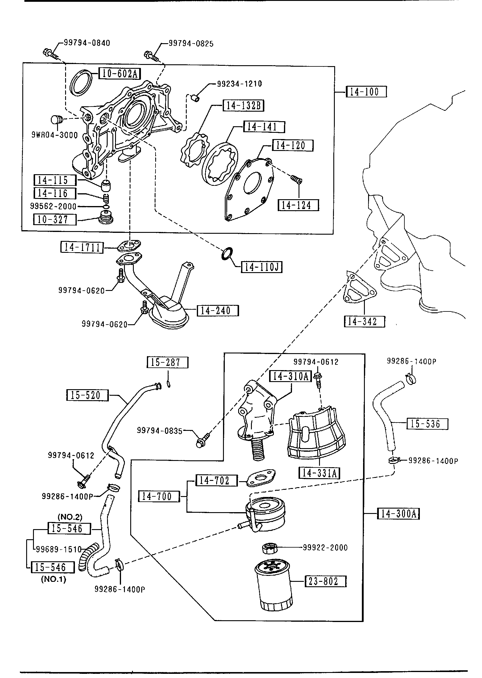 Diagram OIL PUMP & FILTER (1800CC) for your 2008 Mazda Mazda3  SEDAN I IPM 