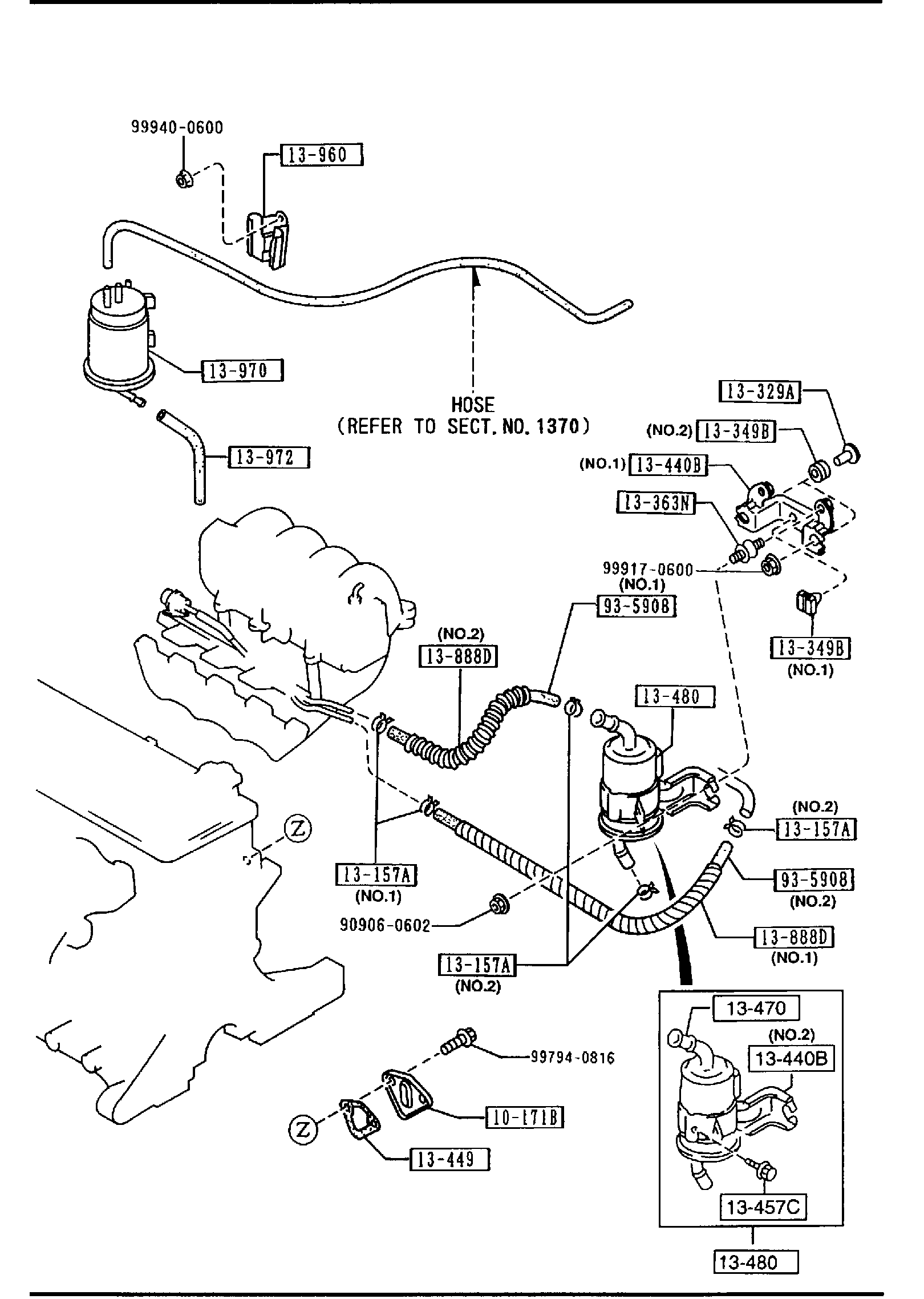 Diagram FUEL SYSTEM (1600CC) for your Mazda