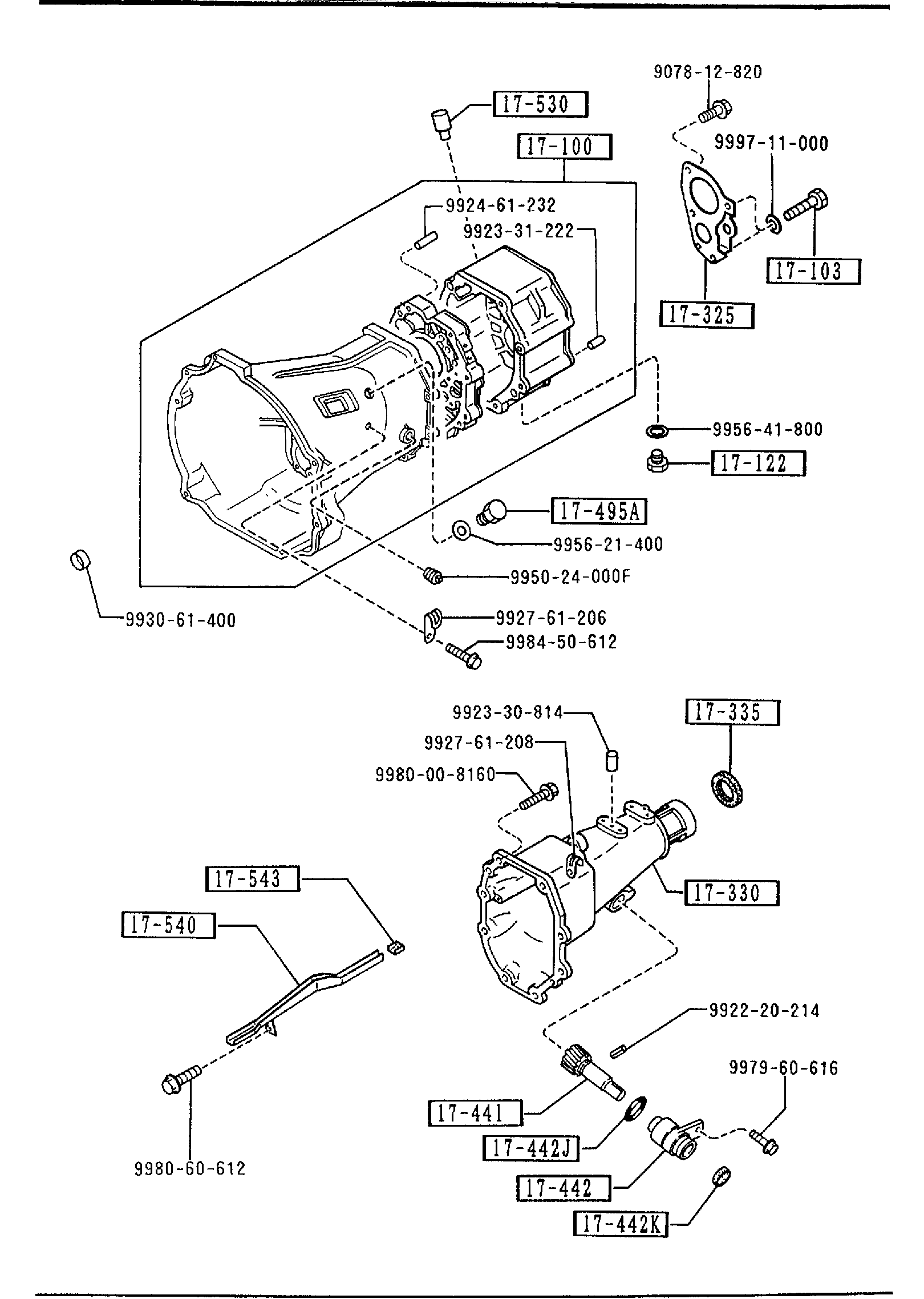 Diagram MANUAL TRANSMISSION CASE (W/O TURBO) for your 1992 Mazda 323 1.6L MT HATCHBACK  