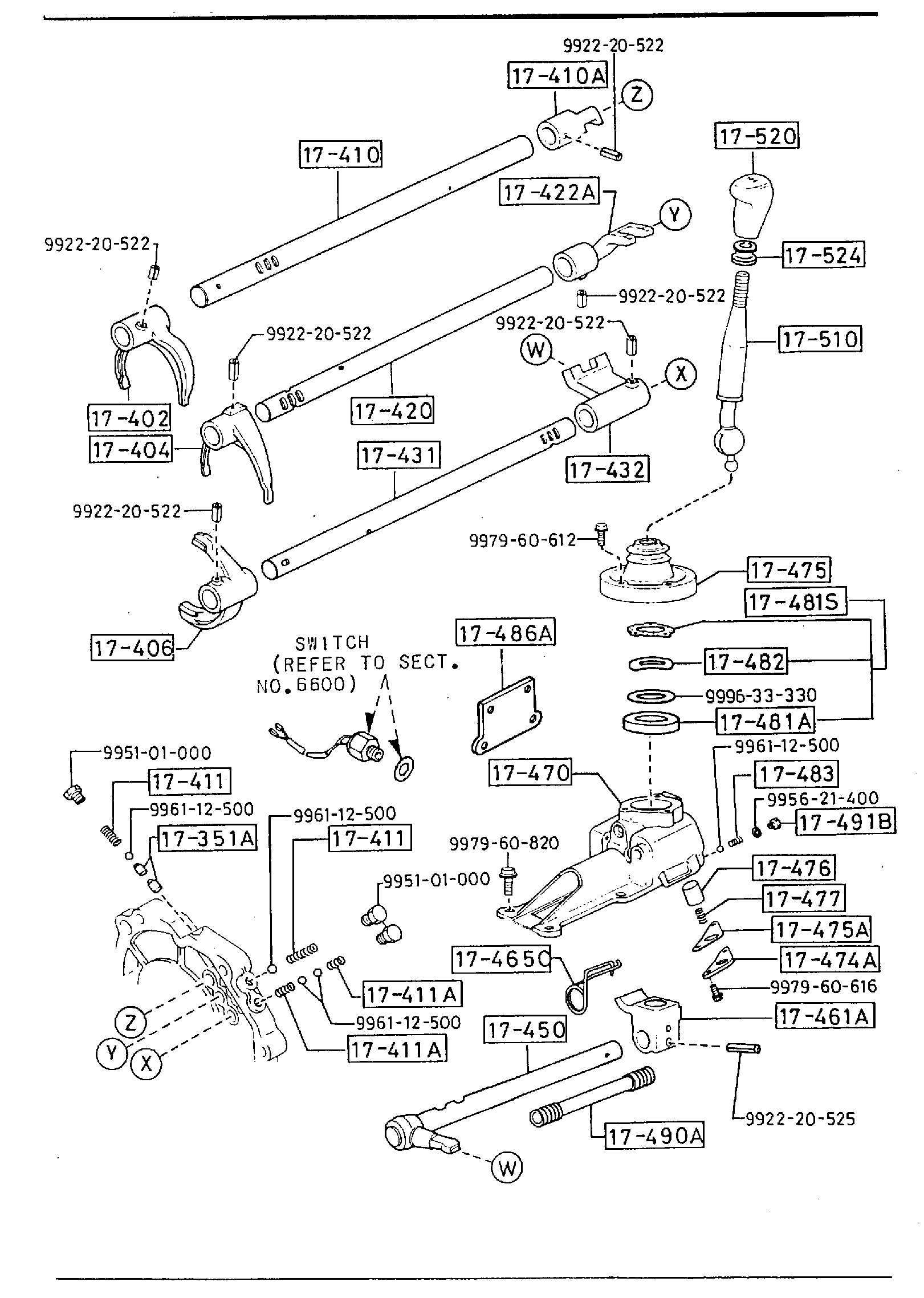 Diagram CHANGE CONTROL SYSTEM (MANUAL) (W/O TURBO) for your 2007 Mazda B3000   