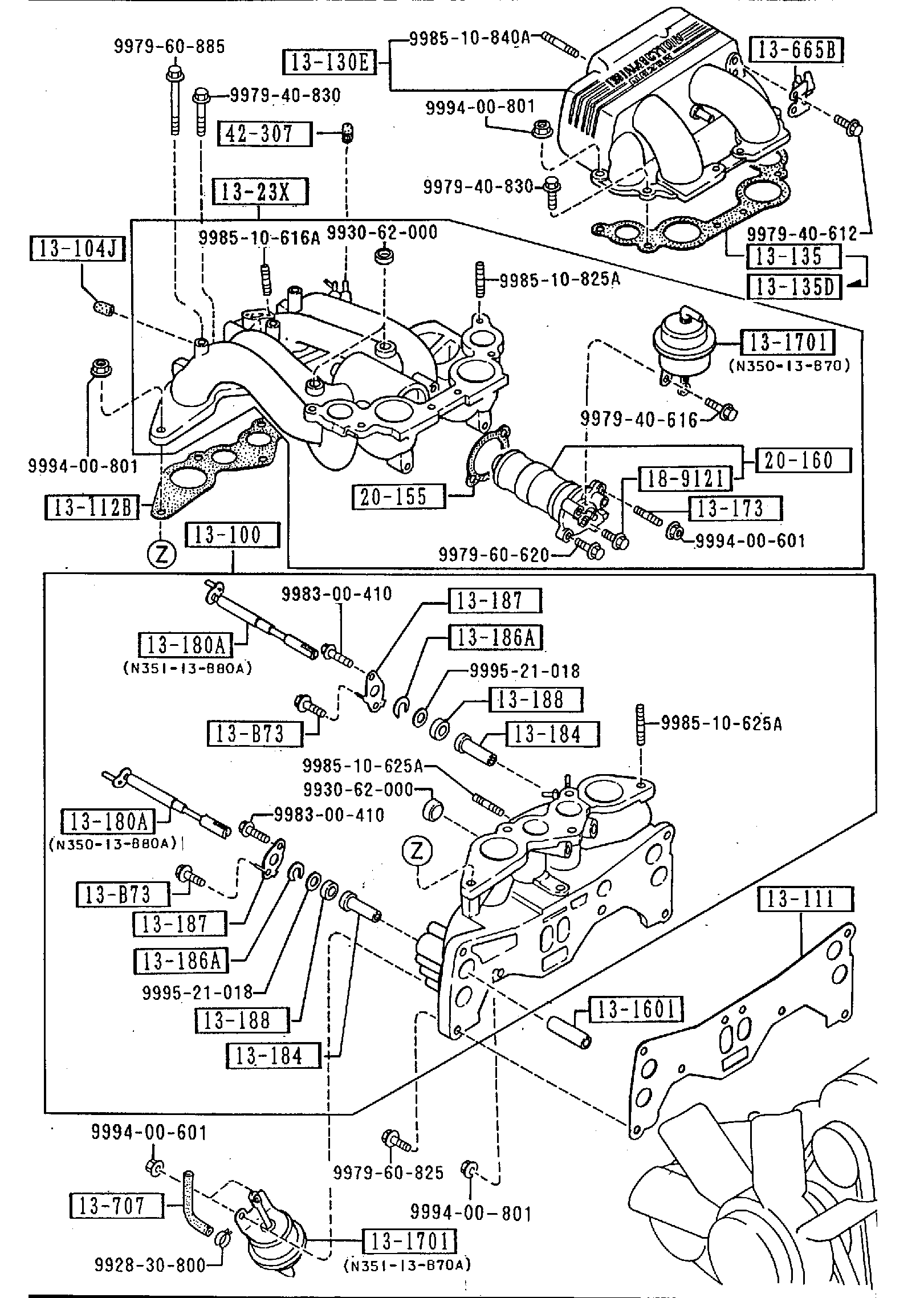 Diagram INLET MANIFOLD (W/O TURBO) for your 2009 Mazda Tribute  I GT 
