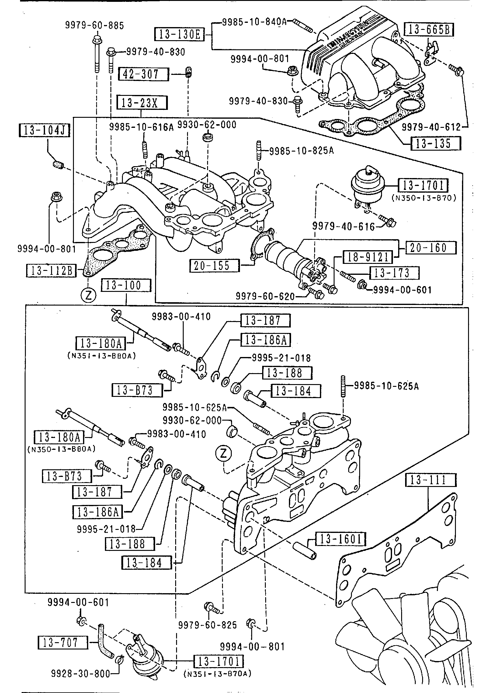 Diagram INLET MANIFOLD (W/O TURBO) for your 2009 Mazda Tribute  I GT 