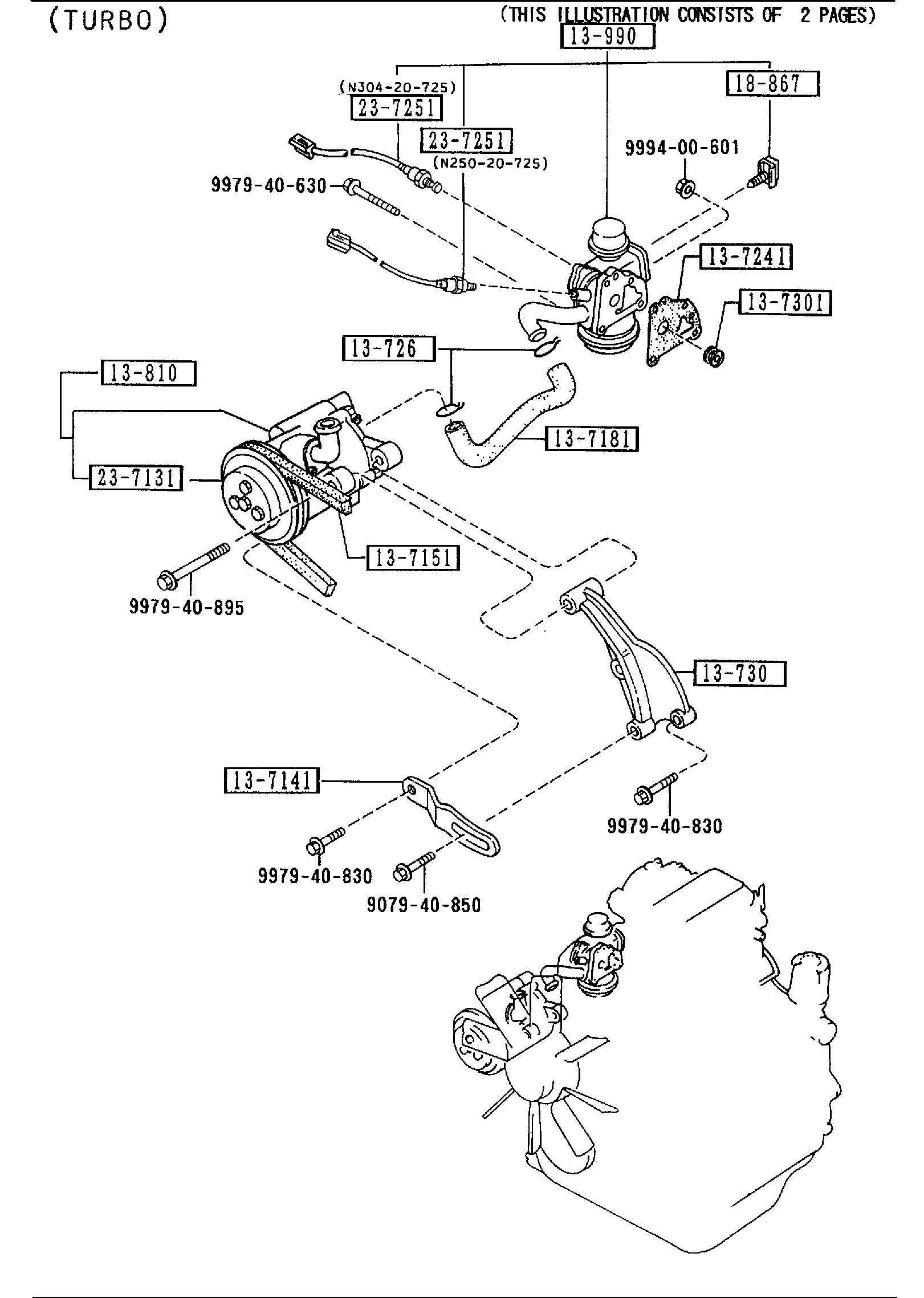 Diagram AIR PUMP & AIR CONTROL VALVE for your Mazda