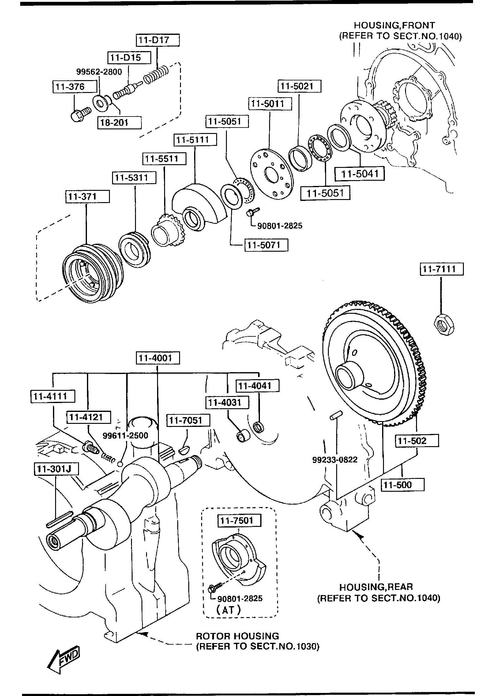 Diagram ECCENTRIC SHAFT & FLYWHEEL for your 1998 Mazda MX-5 Miata   