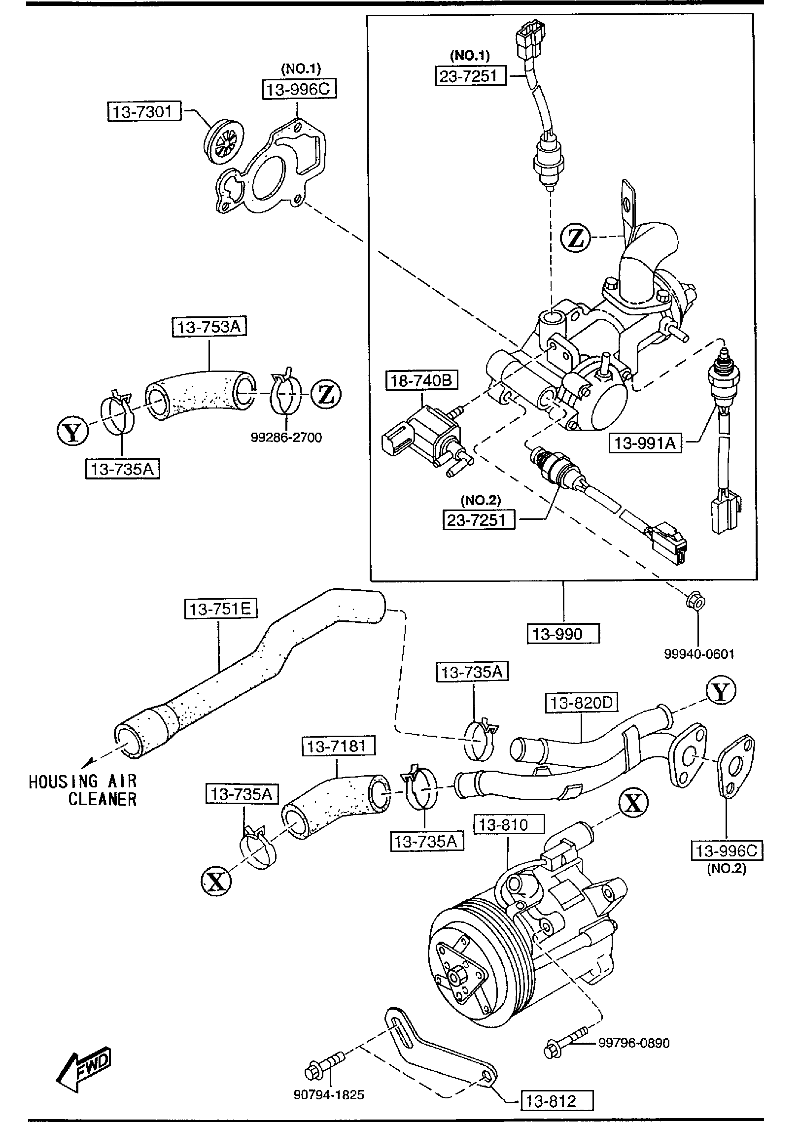 Diagram AIR PUMP & AIR CONTROL VALVE for your 2009 Mazda Mazda3   