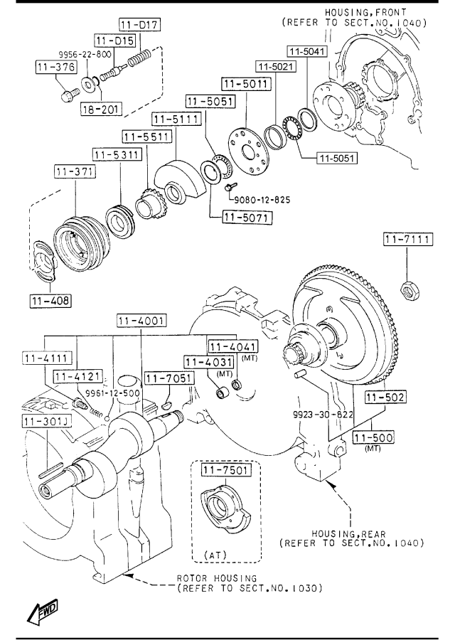 Diagram ECCENTRIC SHAFT & FLYWHEEL for your 1998 Mazda MX-5 Miata   