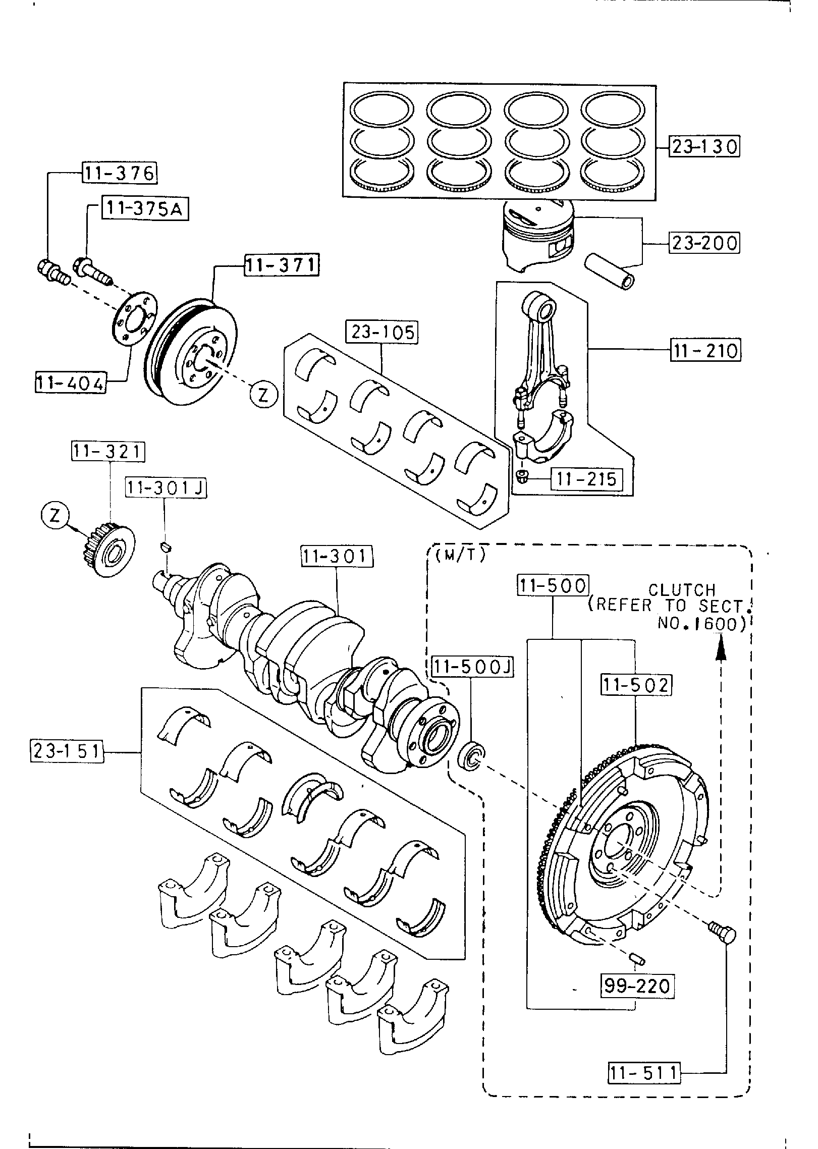 Diagram PISTON,CRANKSHAFT & FLYWHEEL for your 2004 Mazda Mazda6   