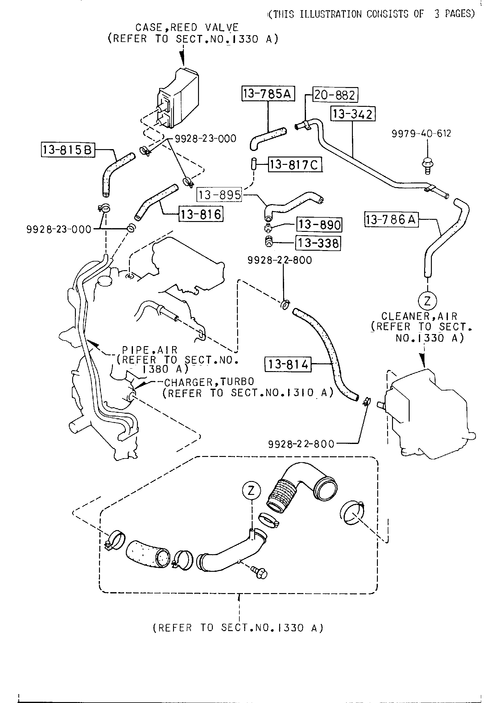 Diagram EMISSION CONTROL SYSTEM (INLET SIDE) (TURBO) for your 2010 Mazda MX-5 Miata   