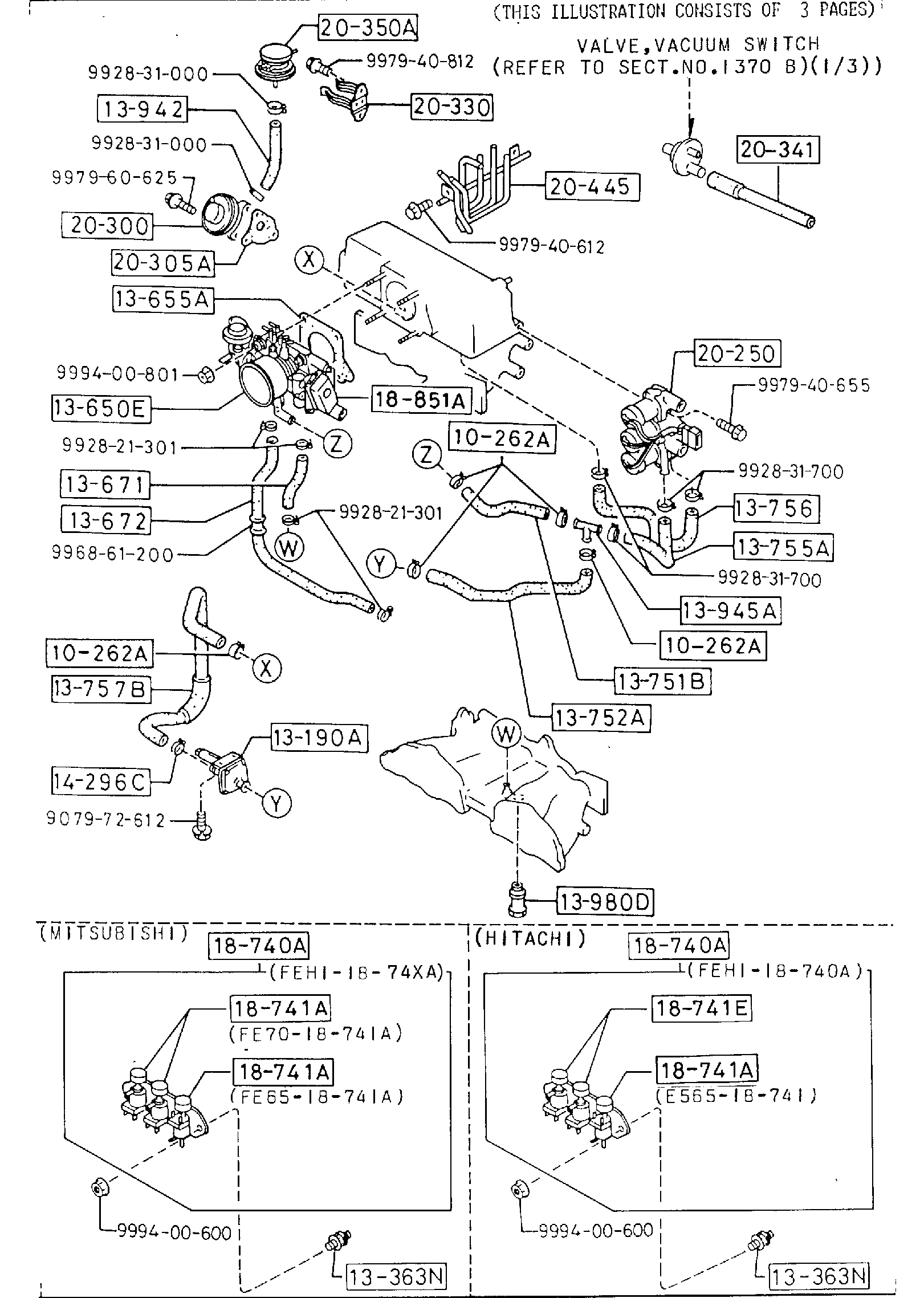 Diagram EMISSION CONTROL SYSTEM (INLET SIDE) (W/O TURBO)(AT>4-SPEED) for your 1992 Mazda 323 1.6L AT HATCHBACK  
