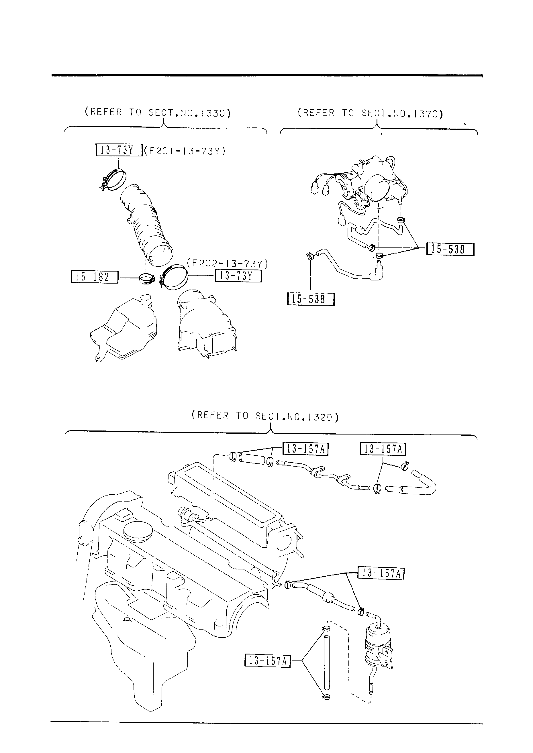 Full size assembly image of CAP & HOSE CLIP (INLET & EXHAUST SIDE) (W/O TURBO) (1/1)
