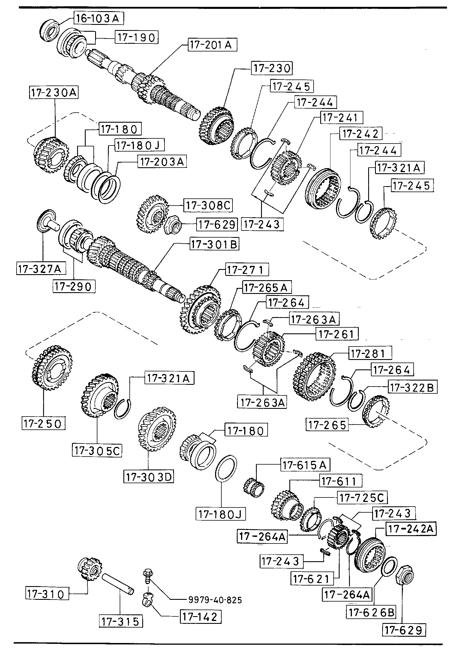 Diagram TRANSMISSION GEARS(MANUAL) for your Mazda