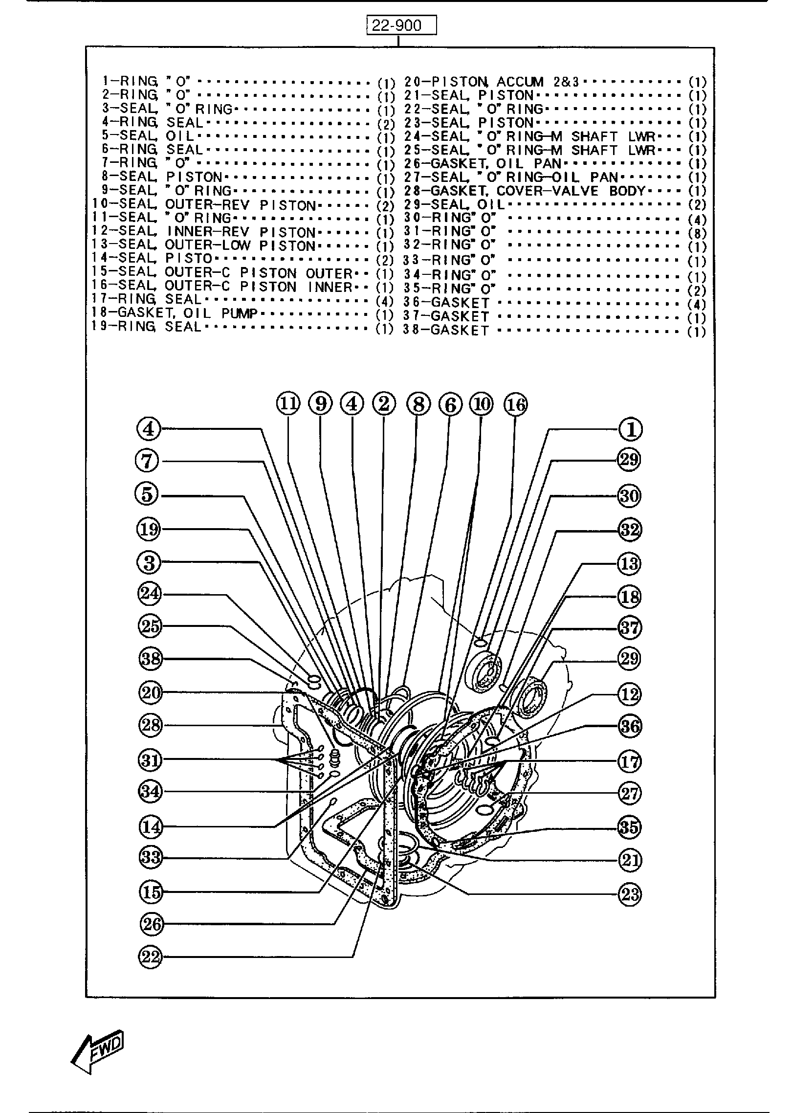 Full size assembly image of GASKET & SEAL KIT (AUTOMATIC TRANSMISSION 4-SPEED) (1/1)