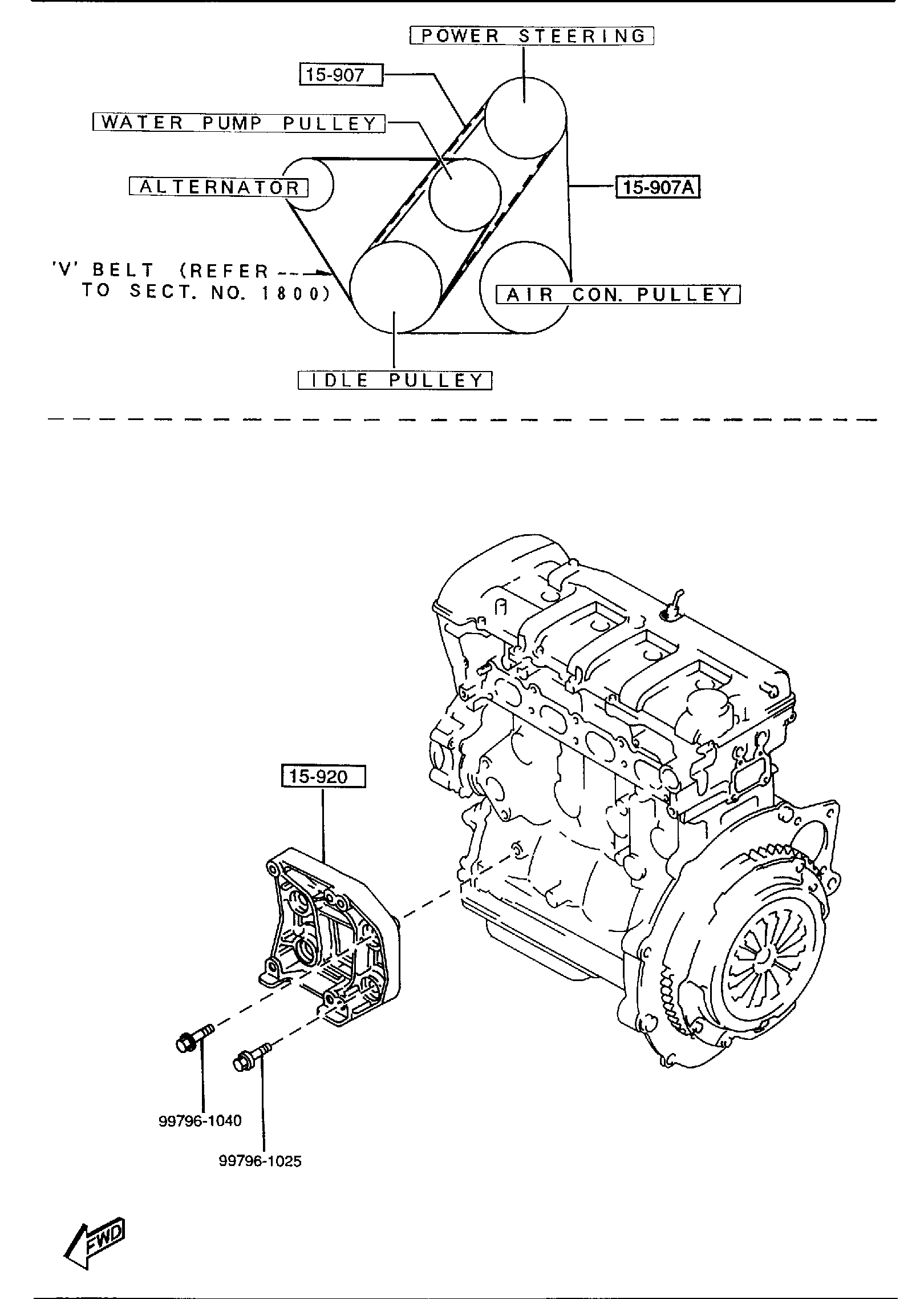 Diagram BRACKET,PULLEY & BELT (4-CYLINDER) for your 2014 Mazda CX-5   