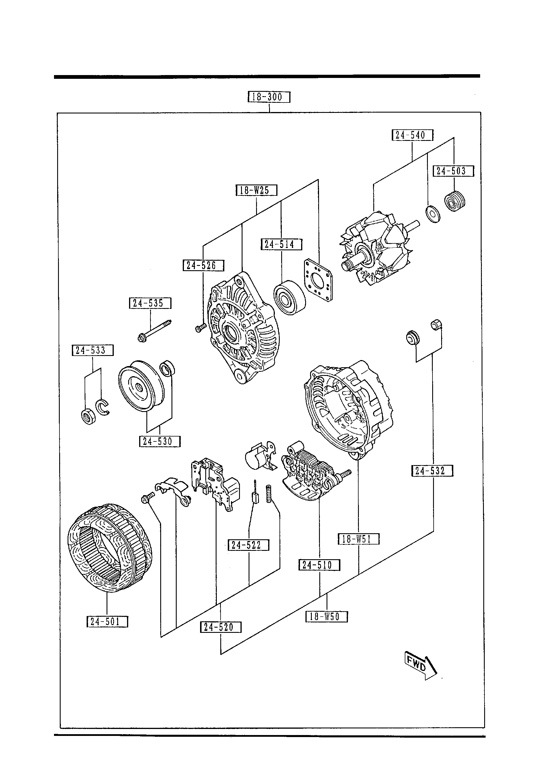Diagram ALTERNATOR (2000CC) for your Mazda