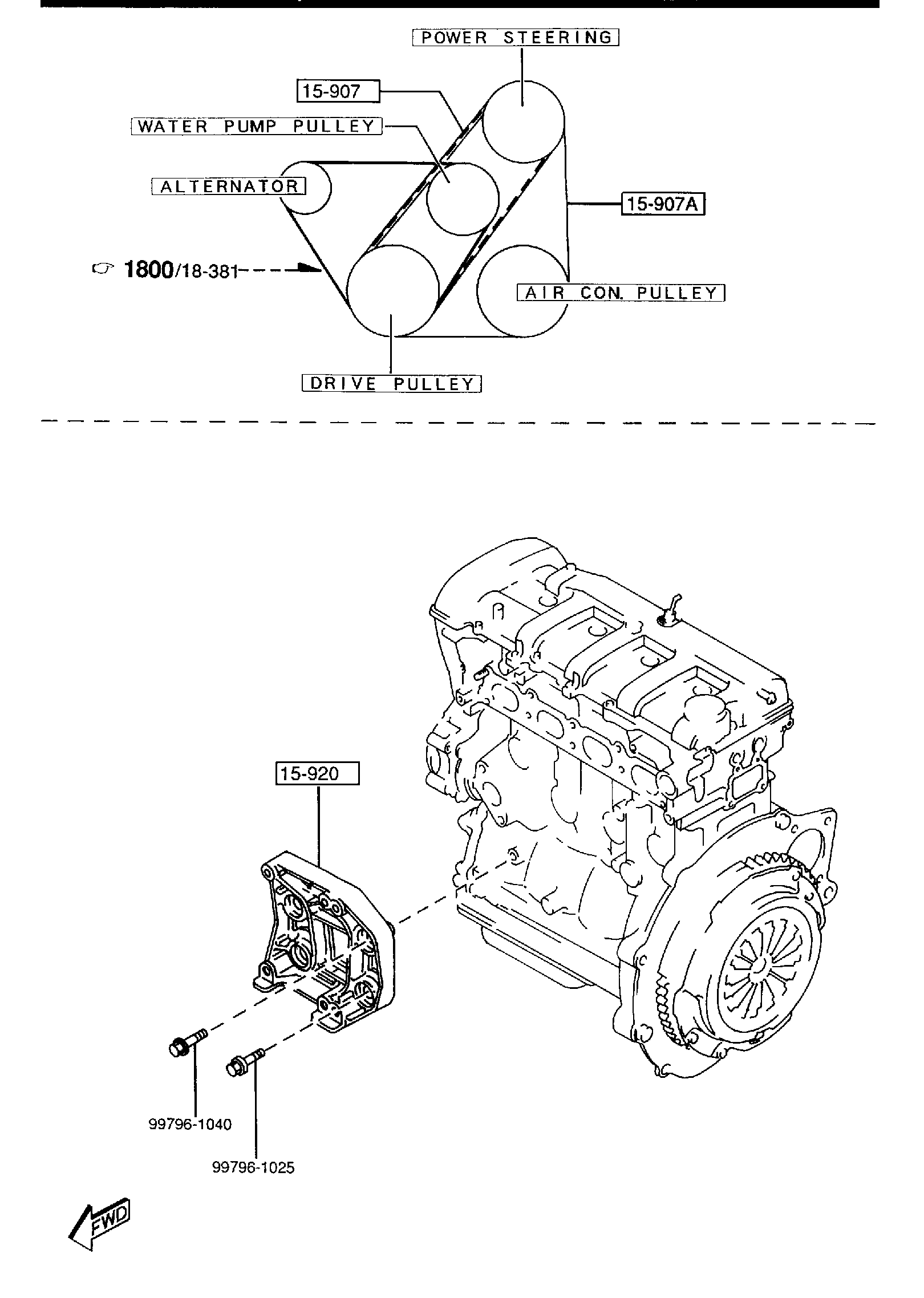 Diagram BRACKET,PULLEY & BELT (2000CC) for your 2014 Mazda CX-5   