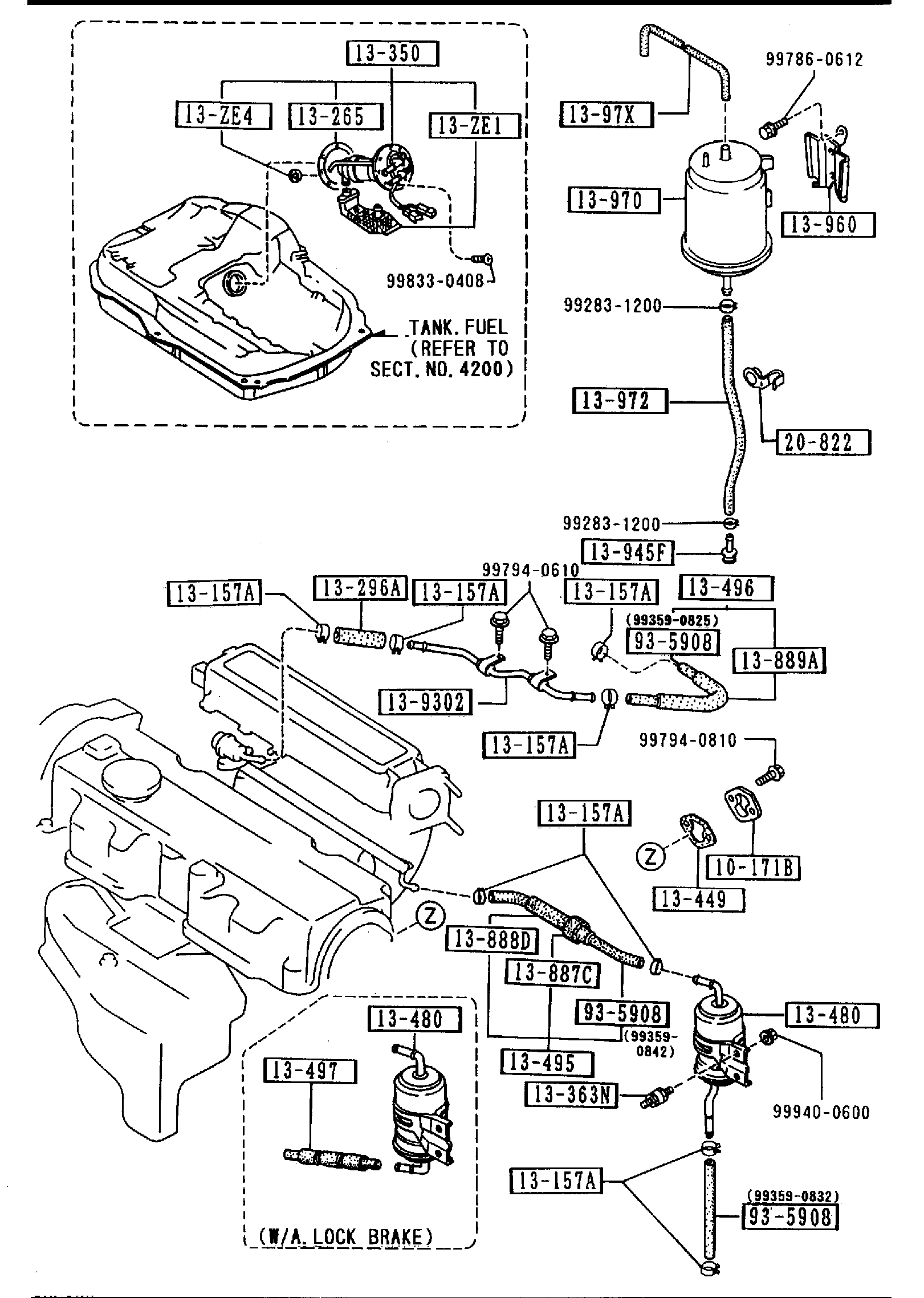 Diagram FUEL SYSTEM (W/O TURBO) for your 2013 Mazda MX-5 Miata   