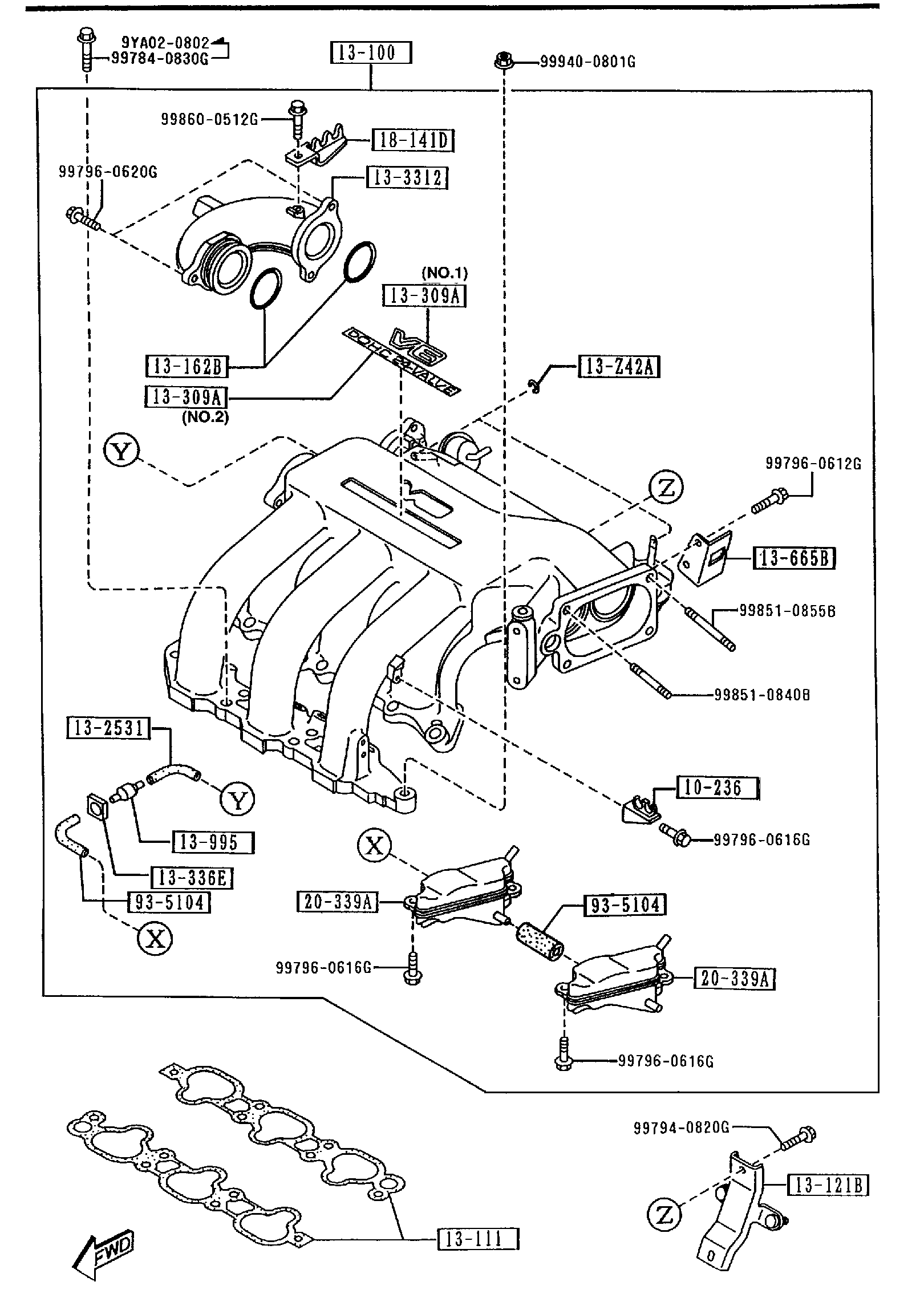 Diagram INLET MANIFOLD (2500CC) for your Mazda