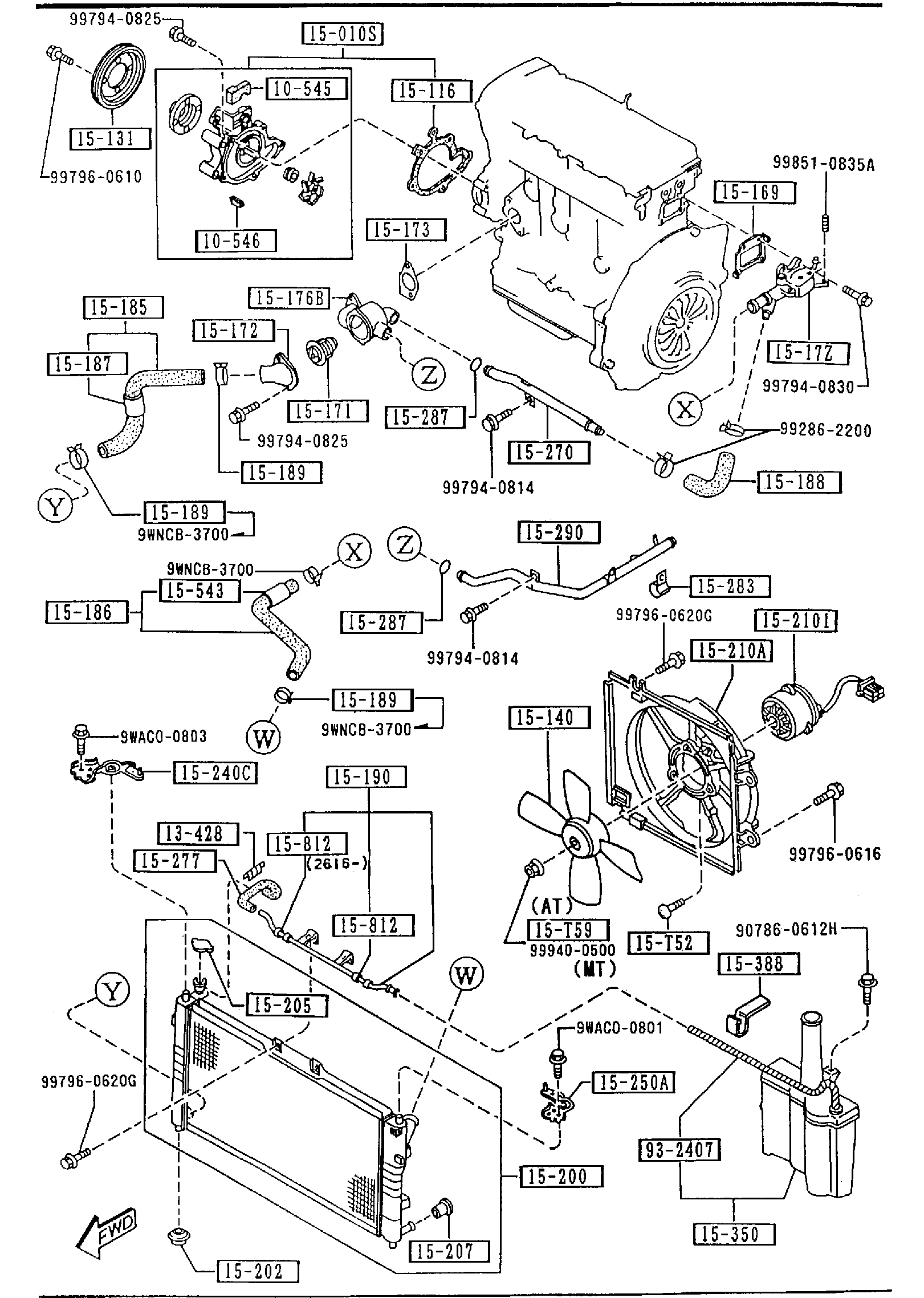 Diagram COOLING SYSTEM (2000CC) for your 2010 Mazda RX-8   