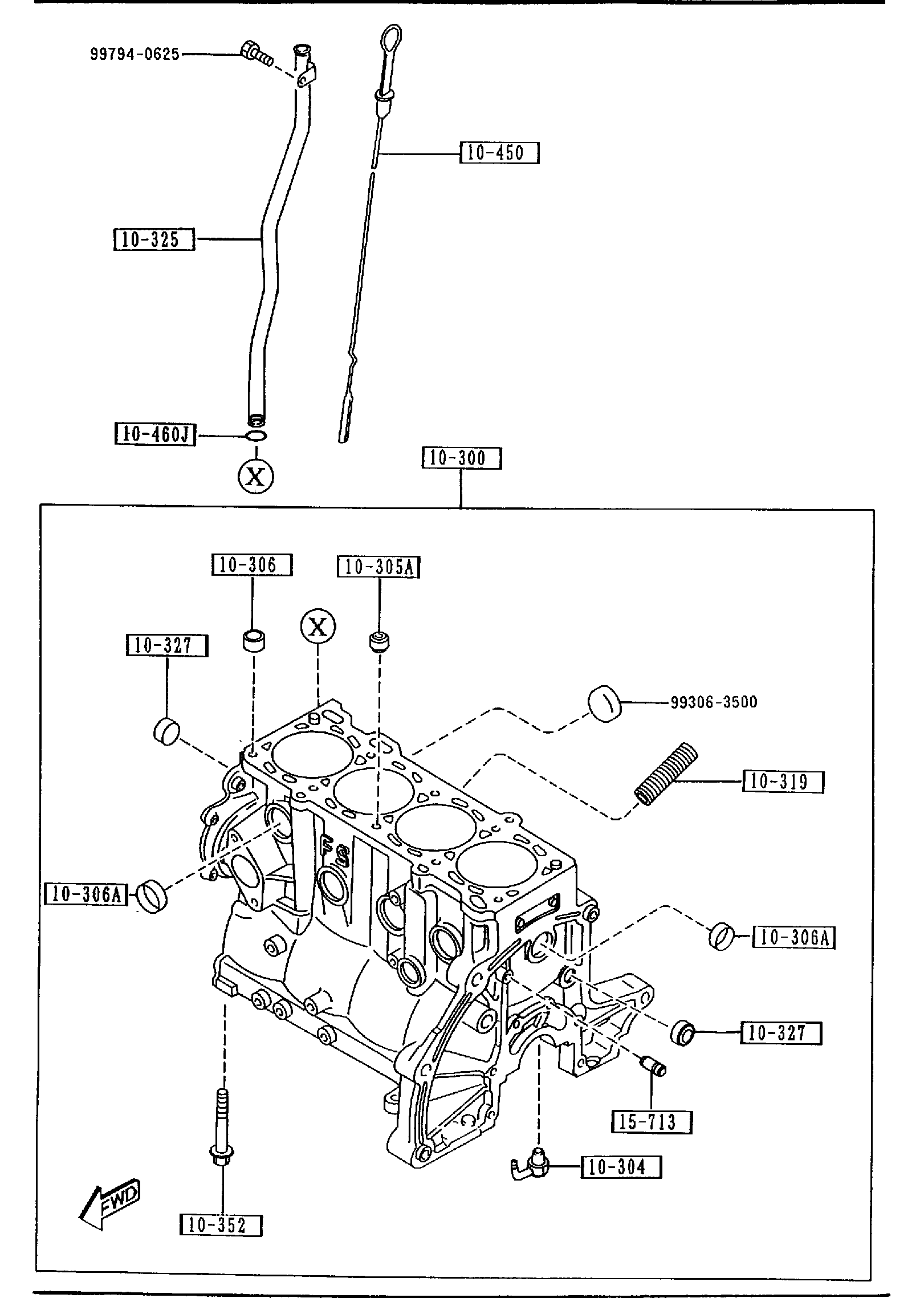 Diagram CYLINDER BLOCK (2000CC) for your 2022 Mazda CX-9   