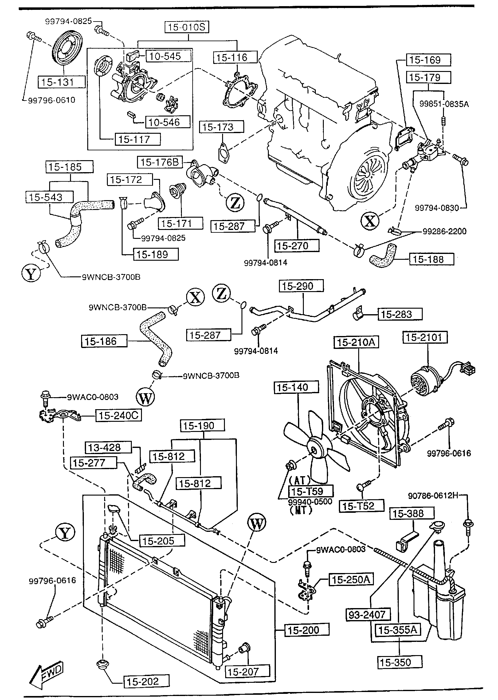 Diagram COOLING SYSTEM (2000CC) for your 1987 Mazda B2000   