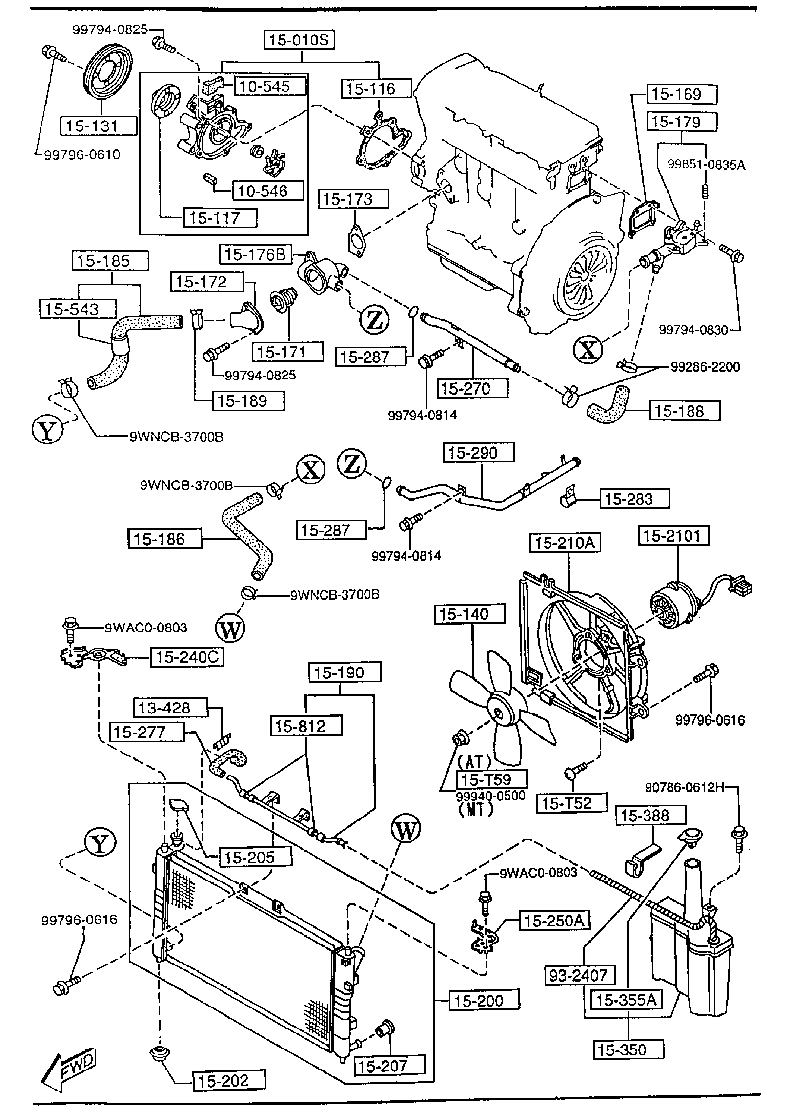 Diagram COOLING SYSTEM (2000CC) for your 1987 Mazda B2000   