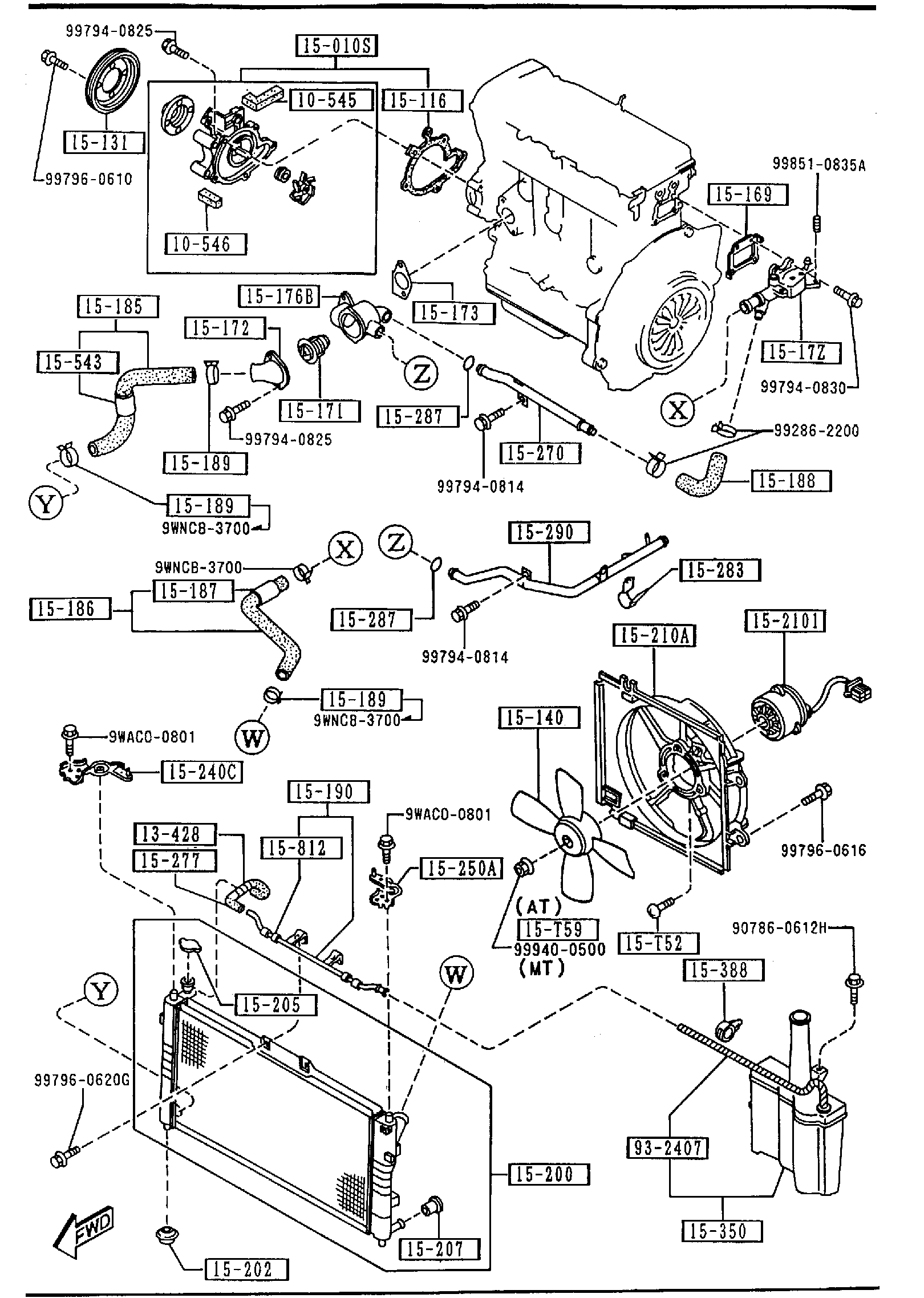 Diagram COOLING SYSTEM (4-CYLINDER) for your 2010 Mazda RX-8   