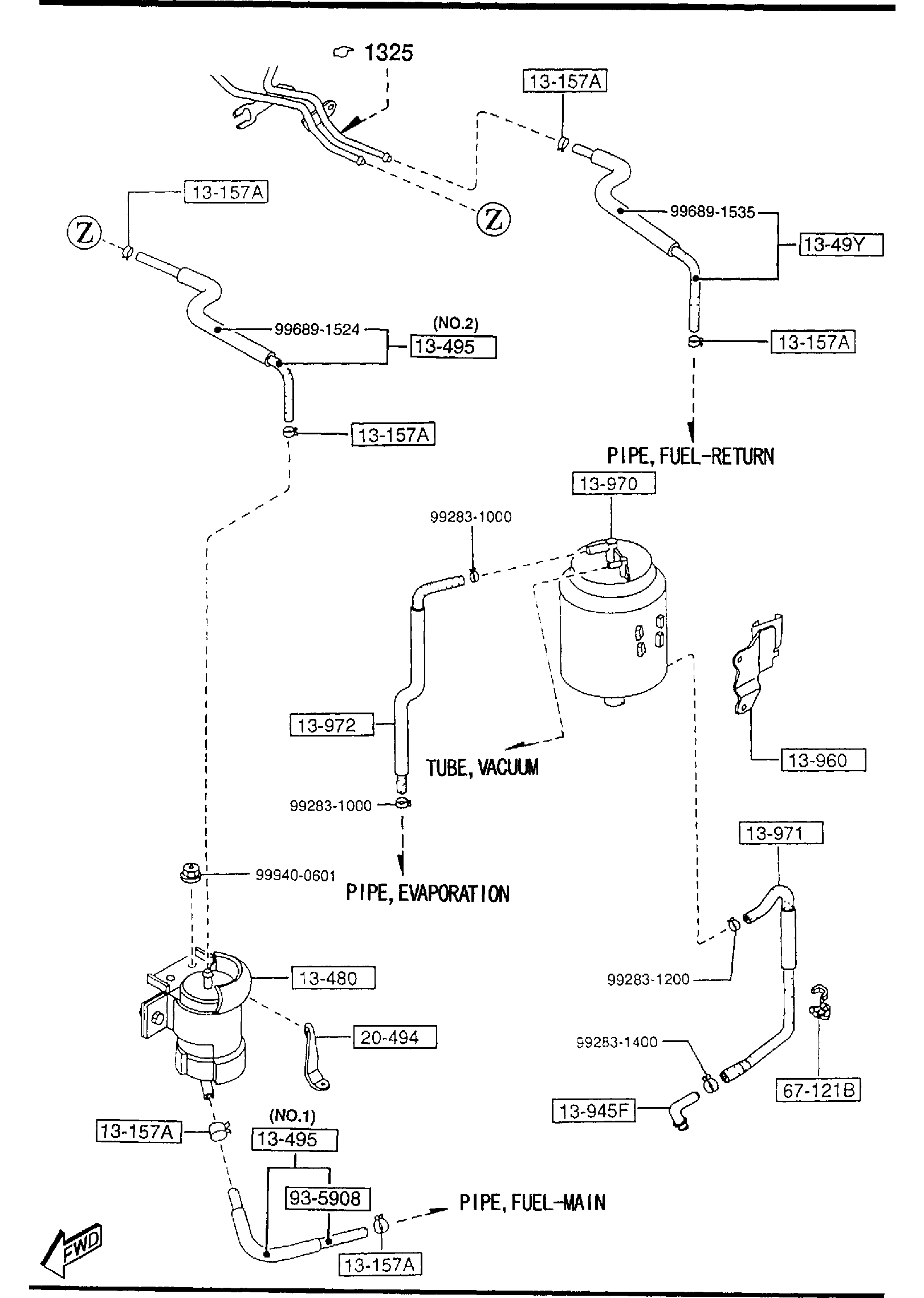 Diagram FUEL SYSTEM (2500CC) for your 2006 Mazda Mazda3   