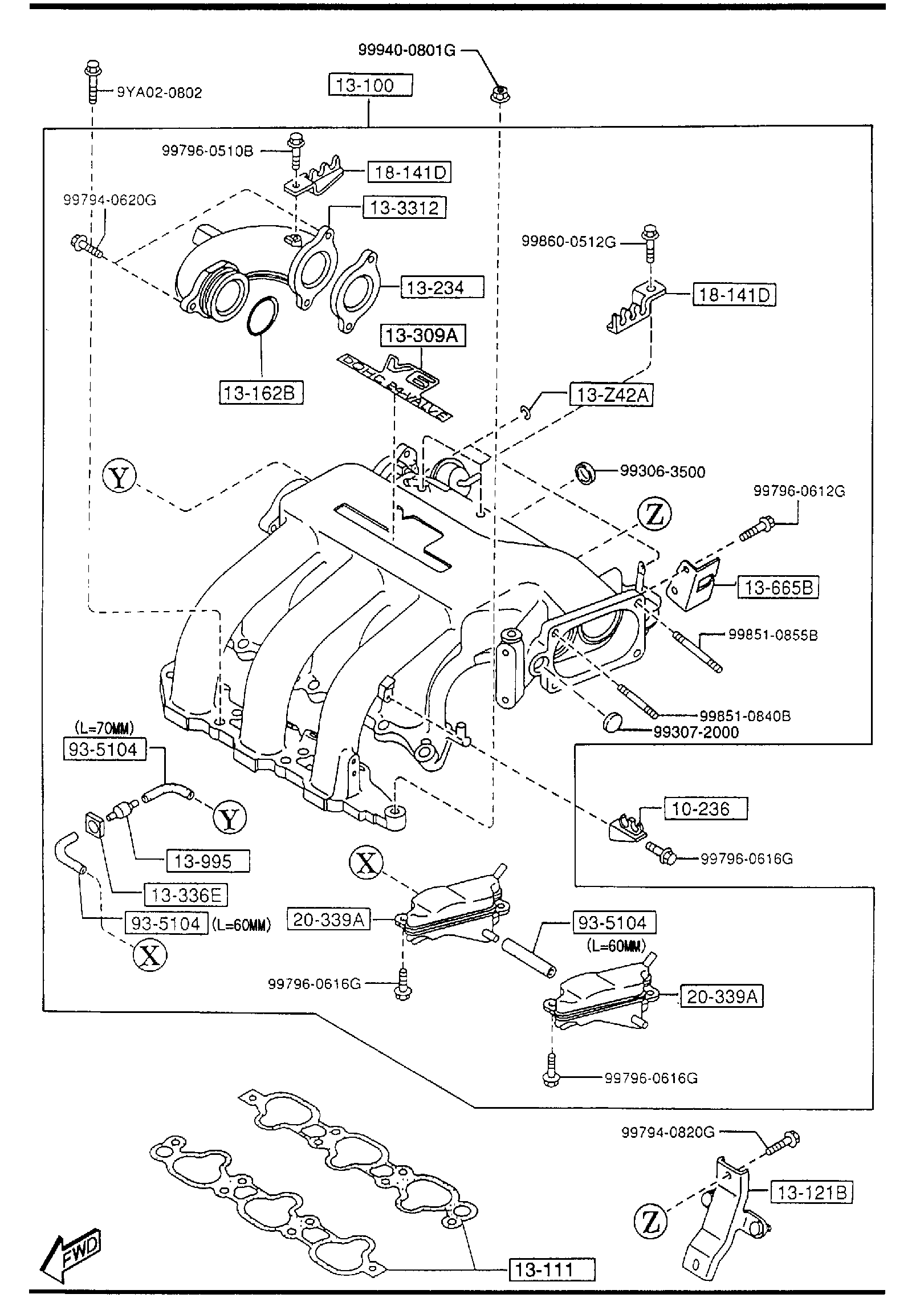 Diagram INLET MANIFOLD (2500CC) for your Mazda