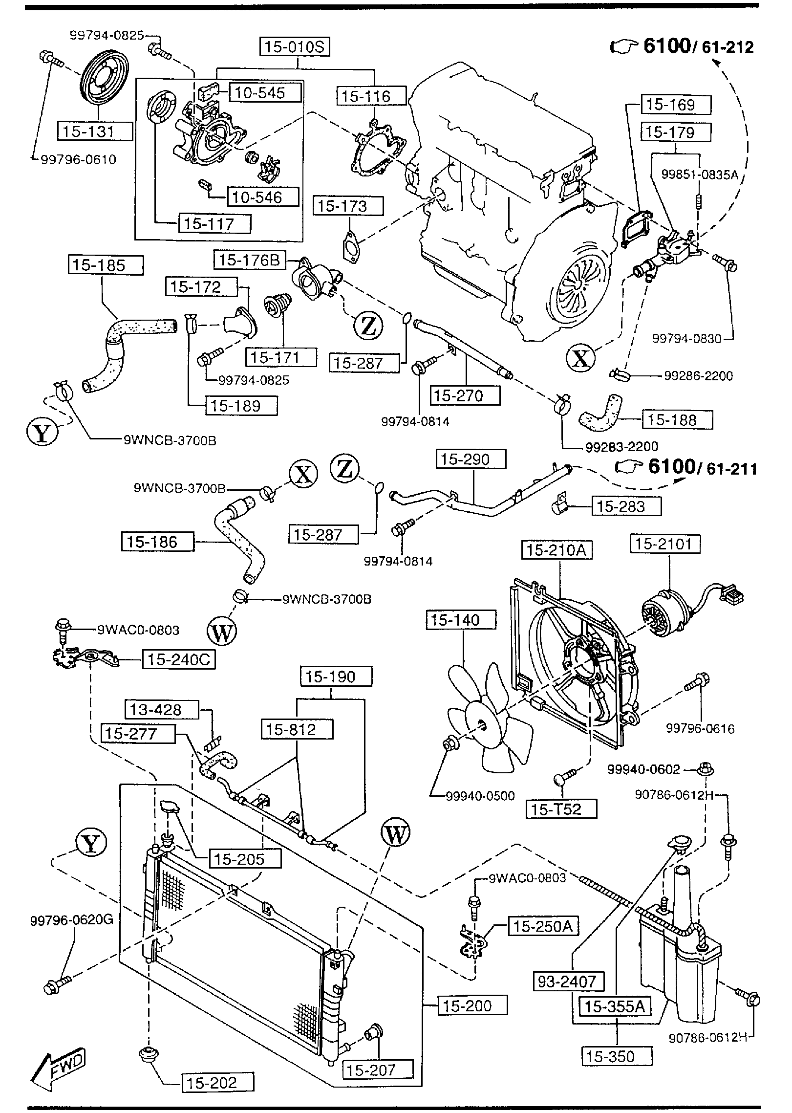 Diagram COOLING SYSTEM (2000CC) for your 1987 Mazda B2000   