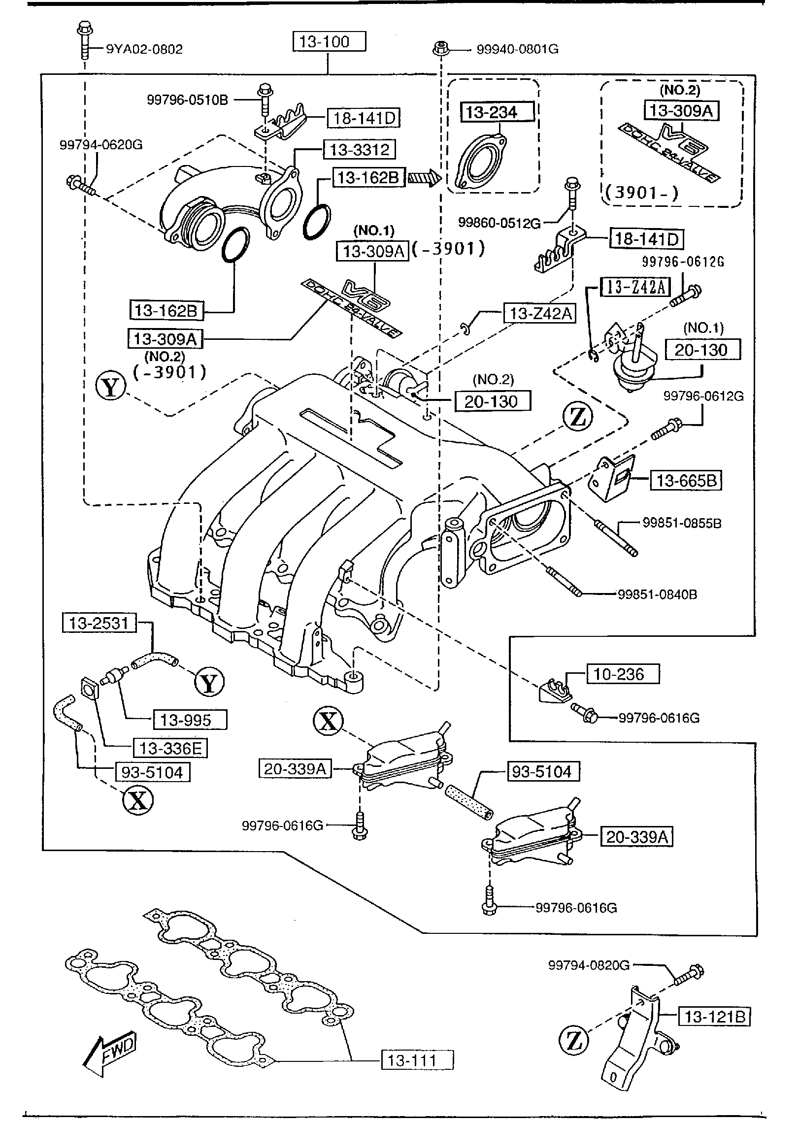 Diagram INLET MANIFOLD (2500CC) for your Mazda