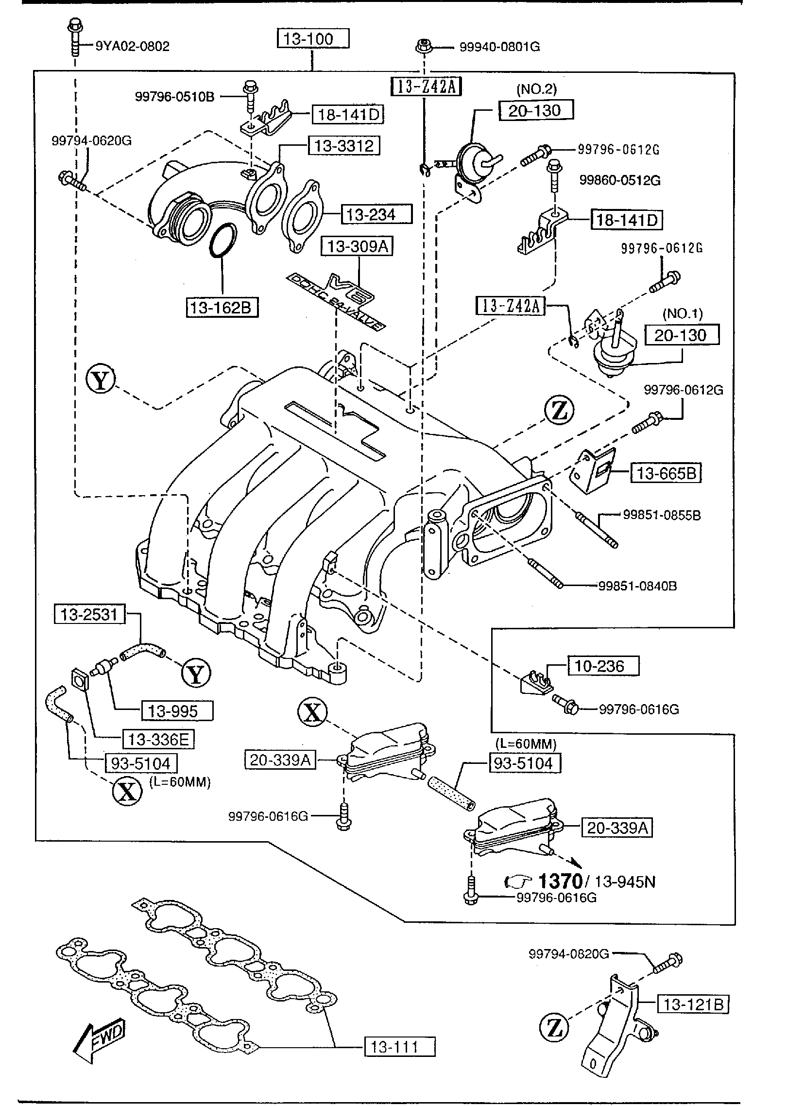 Diagram INLET MANIFOLD (2500CC) for your Mazda