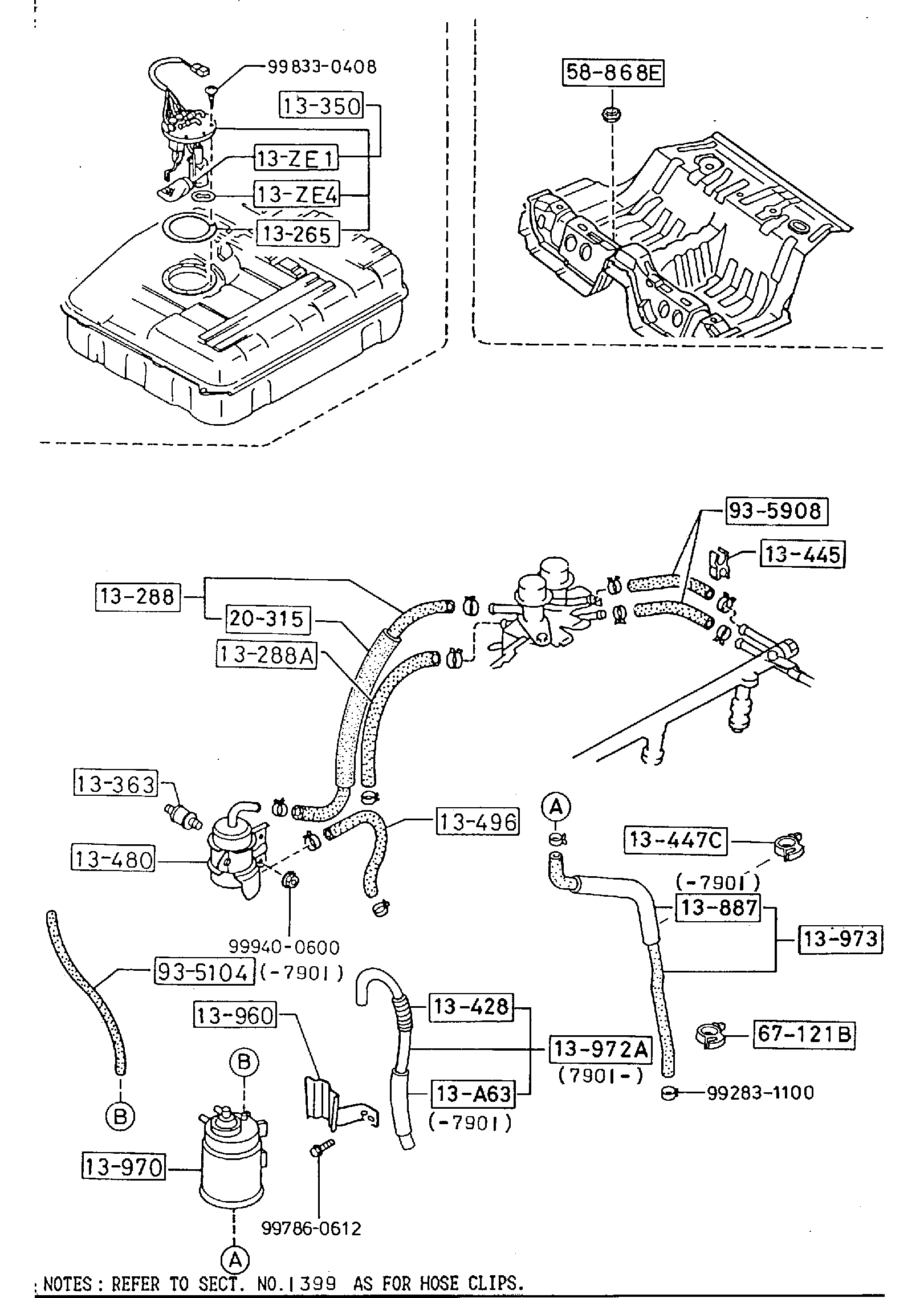 Diagram FUEL SYSTEM for your 1992 Mazda 323  HATCHBACK  