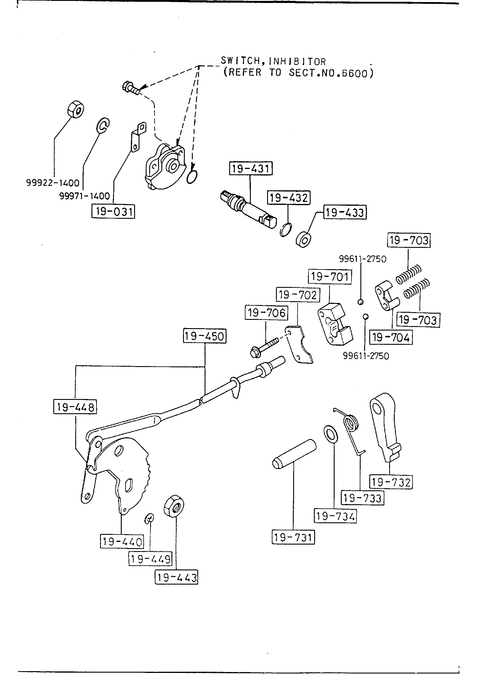 Diagram AUTOMATIC TRANSMISSION MANUAL LINKAGE SYSTEM for your 2015 Mazda Mazda5 2.5L AT 2WD Grand Touring 