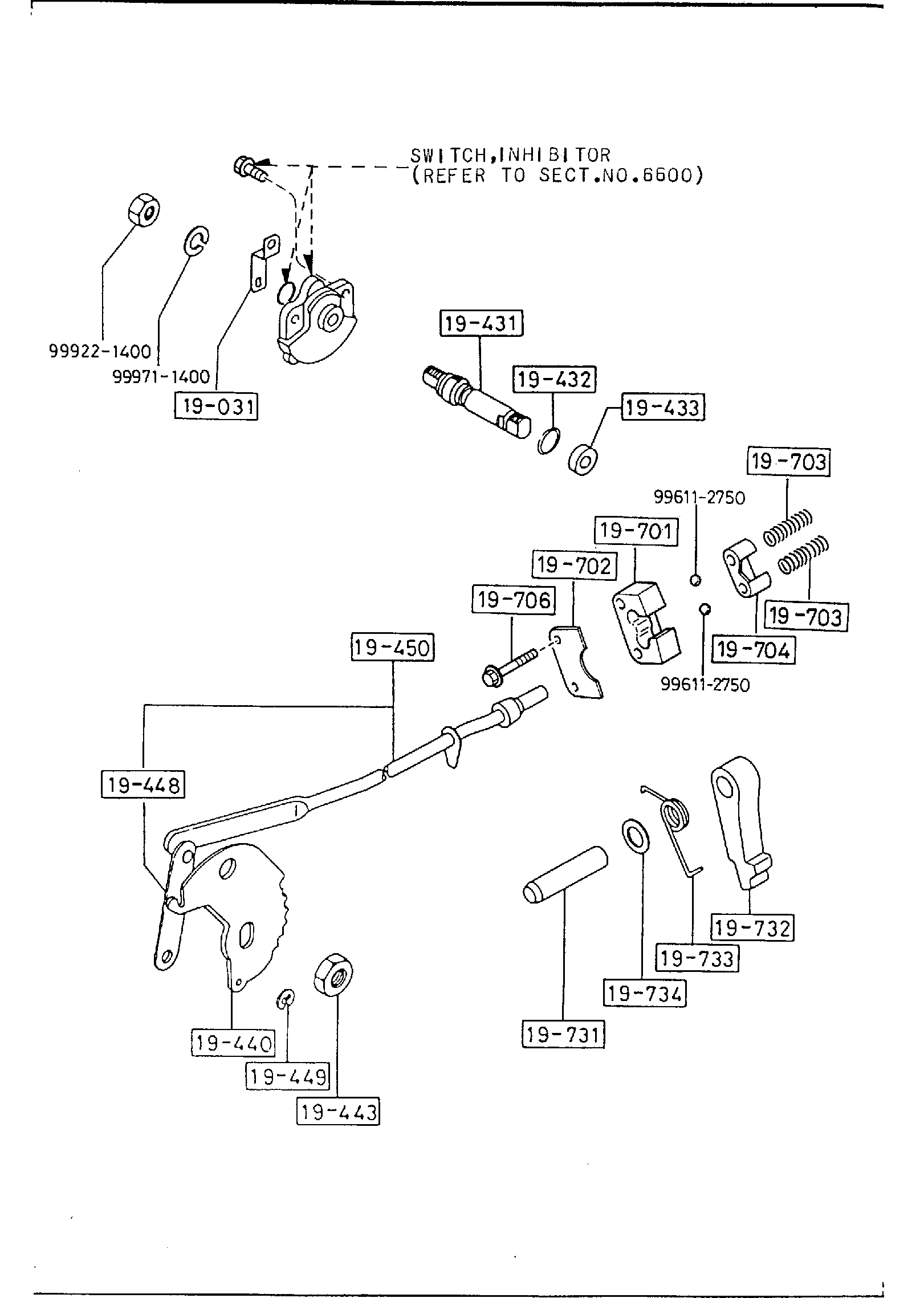 Diagram AUTOMATIC TRANSMISSION MANUAL LINKAGE SYSTEM for your 2015 Mazda Mazda5 2.5L AT 2WD Grand Touring 