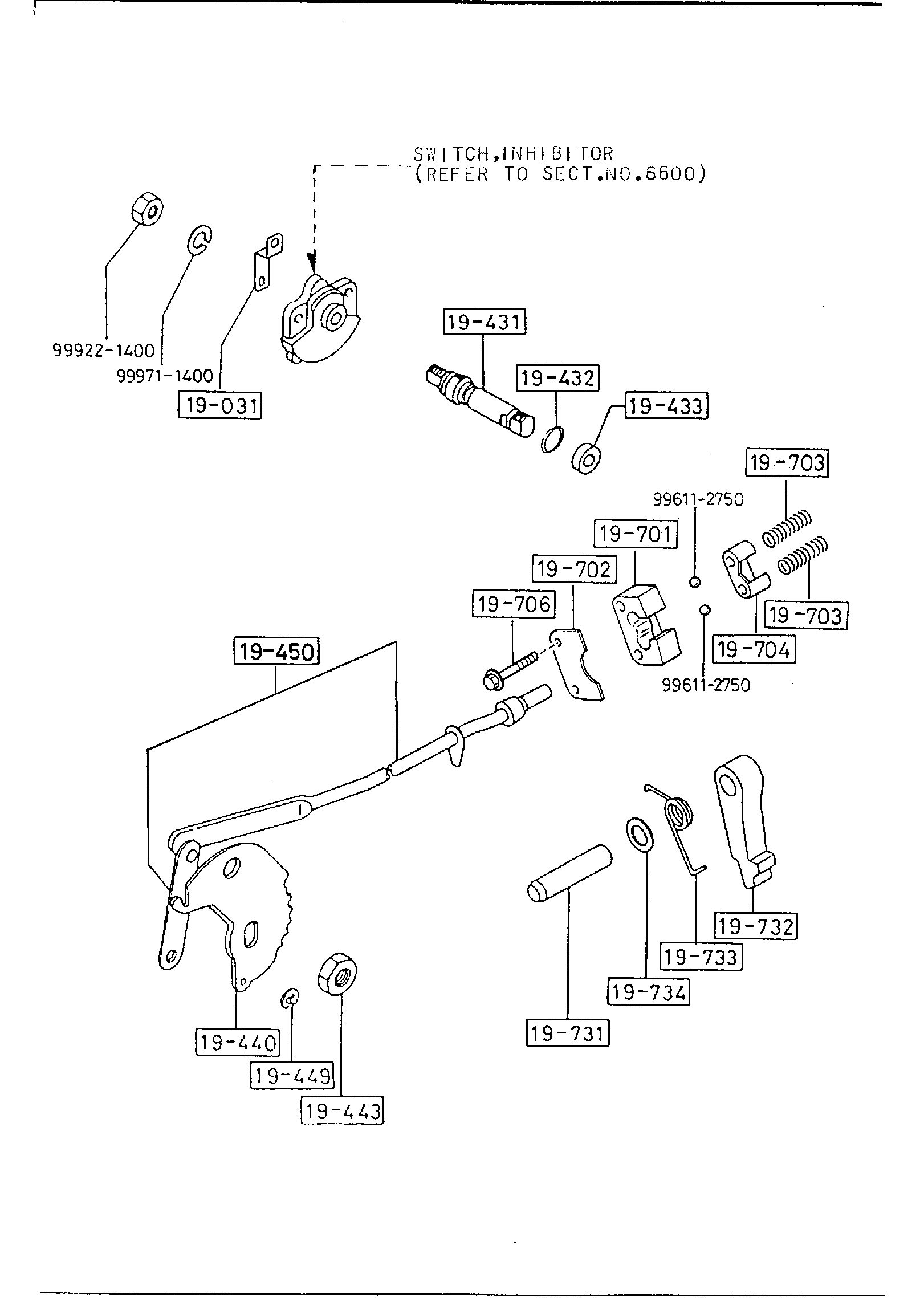 Diagram AUTOMATIC TRANSMISSION MANUAL LINKAGE SYSTEM for your 2015 Mazda Mazda5 2.5L AT 2WD Grand Touring 