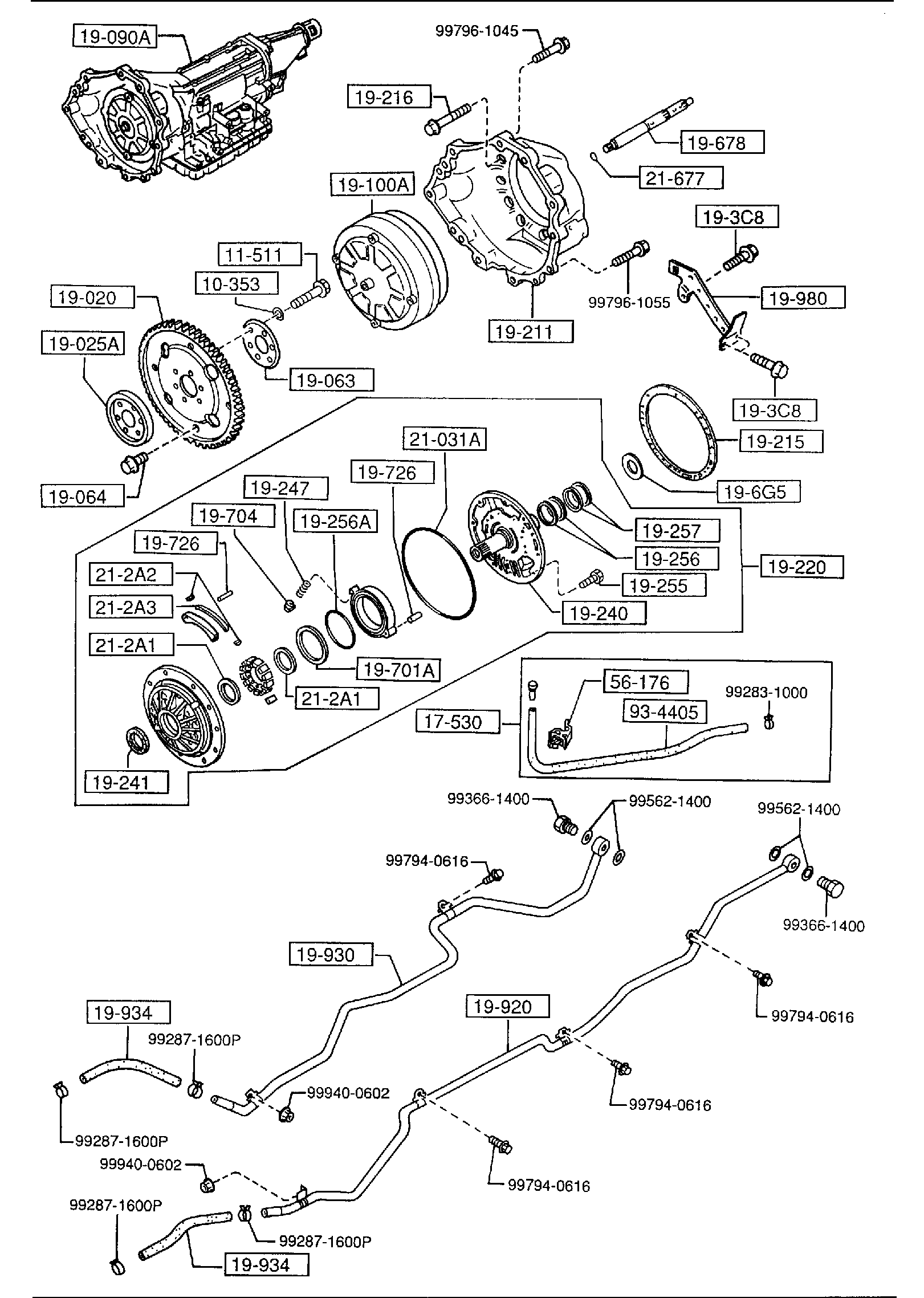 Diagram AUTOMATIC TRANSMISSION TORQUE CONVERTER, OIL PUMP & PIPINGS for your 2006 Mazda RX-8   