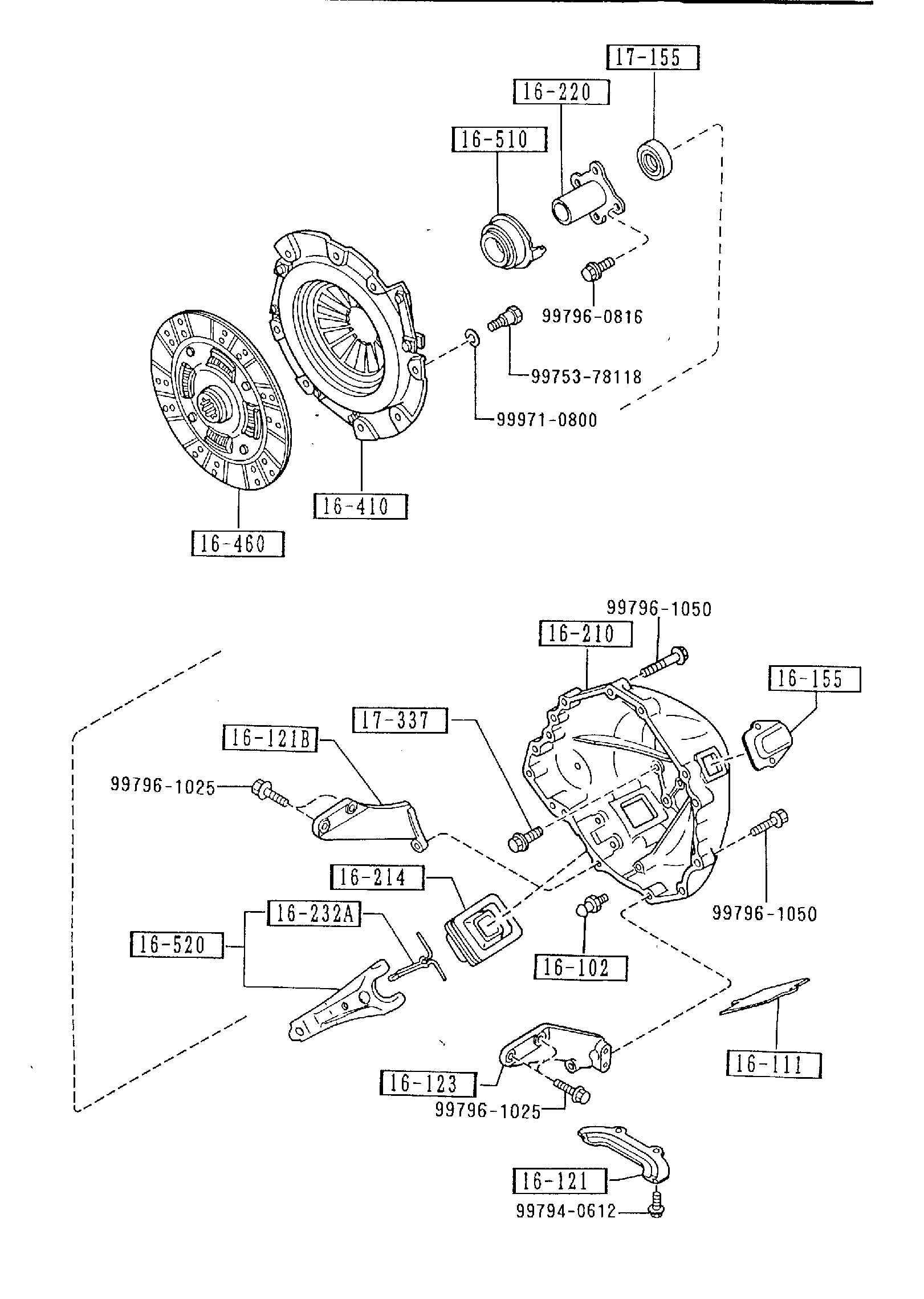 Diagram CLUTCH DISC & COVER (MANUAL TRANSMISSION) (4WD) for your 2014 Mazda MX-5 Miata 2.0L MT Sport 